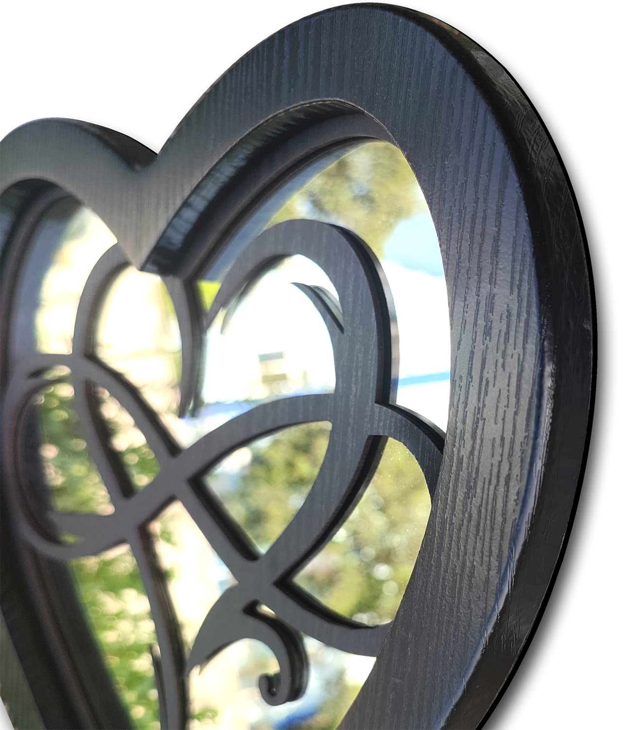 Wocred Heart-Shaped Farmhouse Wall Mirror - Rustic Black Accent Decor for Bathroom, Bedroom & Living Room (20”x20.6”) | Perfect for Entryway, Hallway & Home Decor