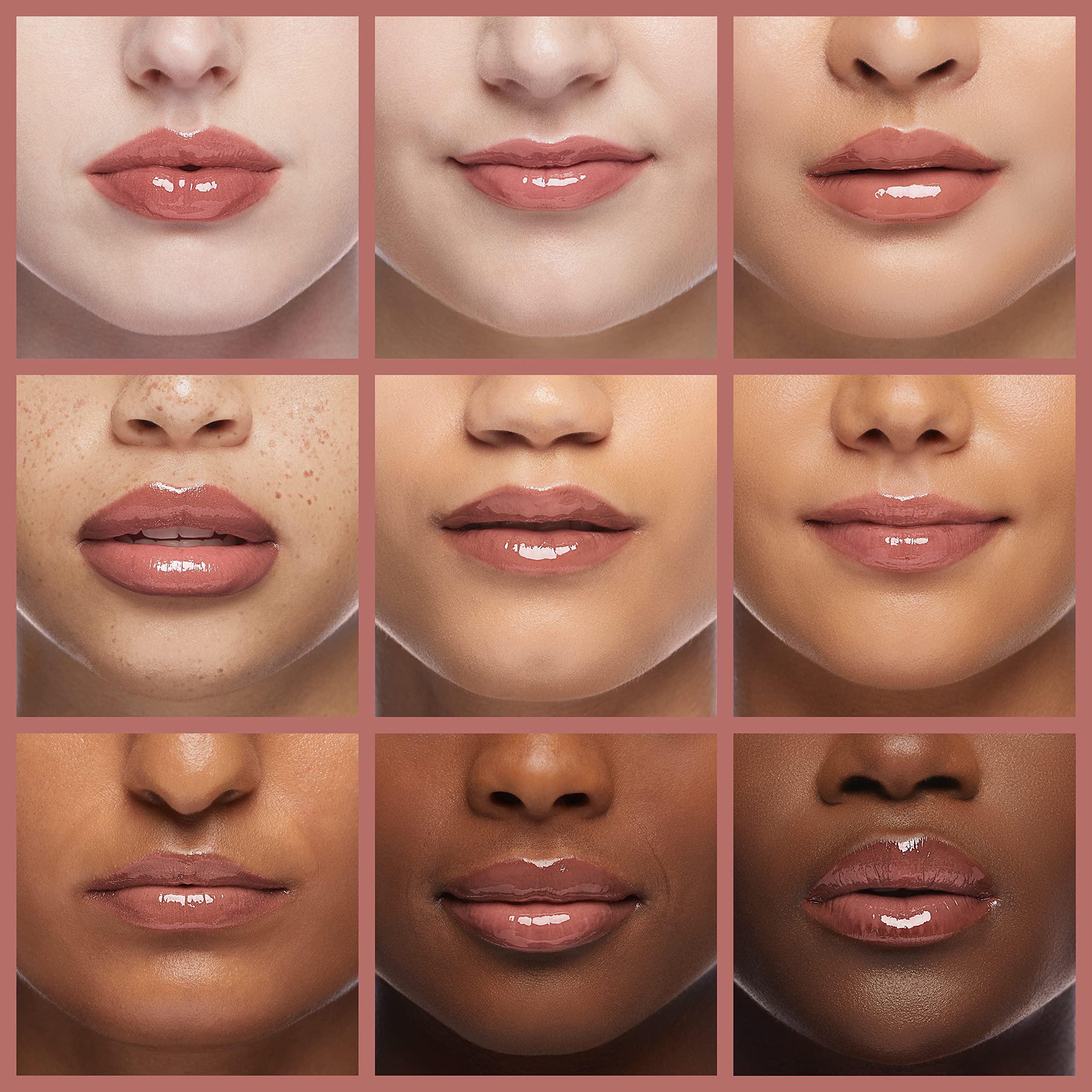 Rimmel Stay Glossy 6HR Long Lasting Lip Gloss - Bare Minimum Nude Shade, 0.18 Fl Oz (Pack of 2) - Hydrating Non-Sticky Lip Gloss for Everyday Wear & Night Out Makeup