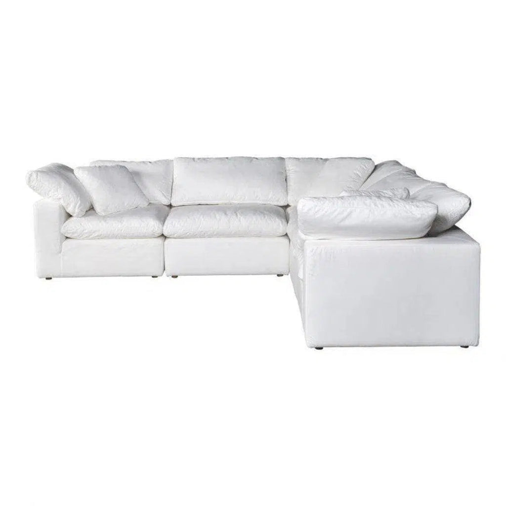 5-Piece Performance Terra White Modular Sectional Sofa Set - Modern Living Room Furniture for Home & Office Comfort