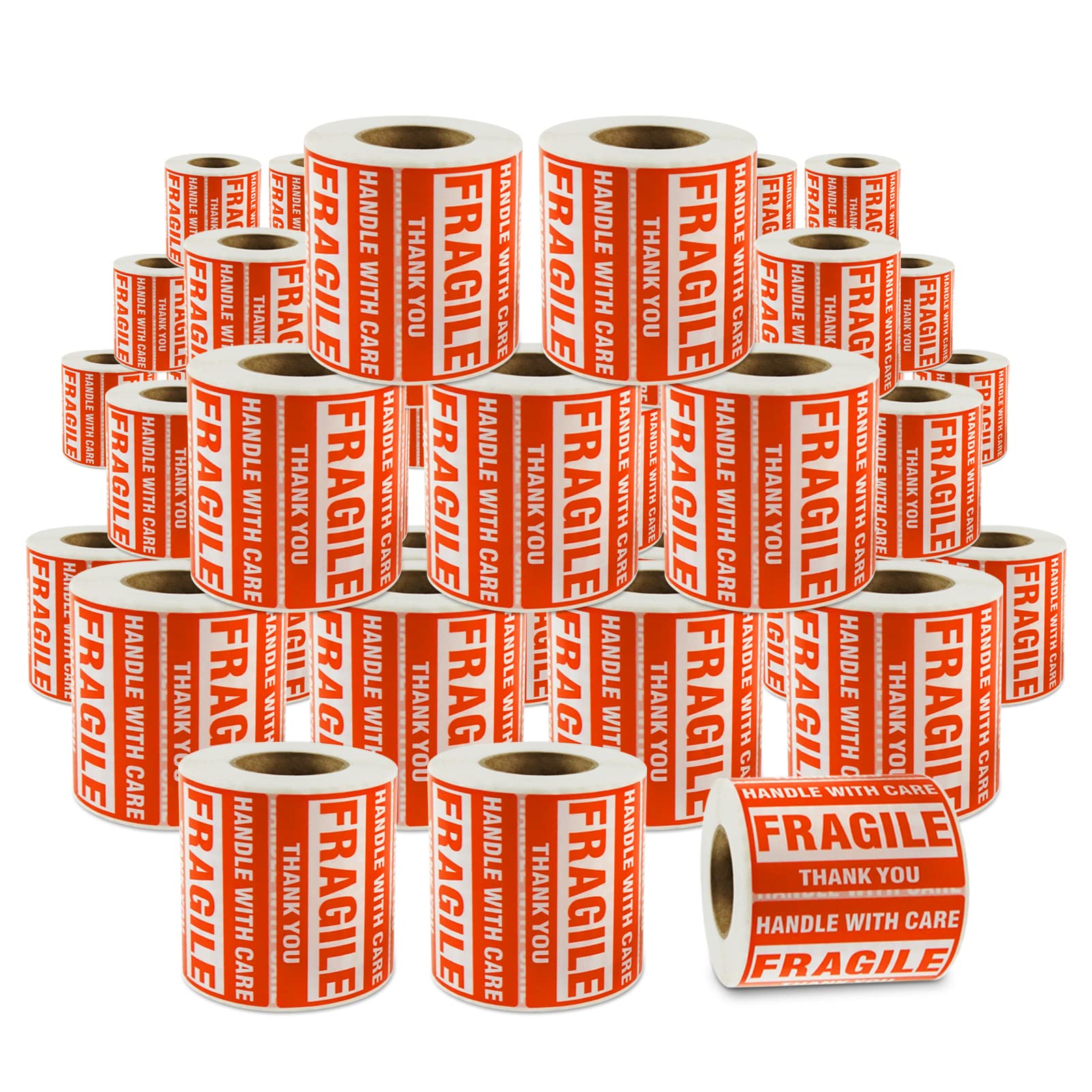 40,000 Fragile Stickers - 80 Rolls (2