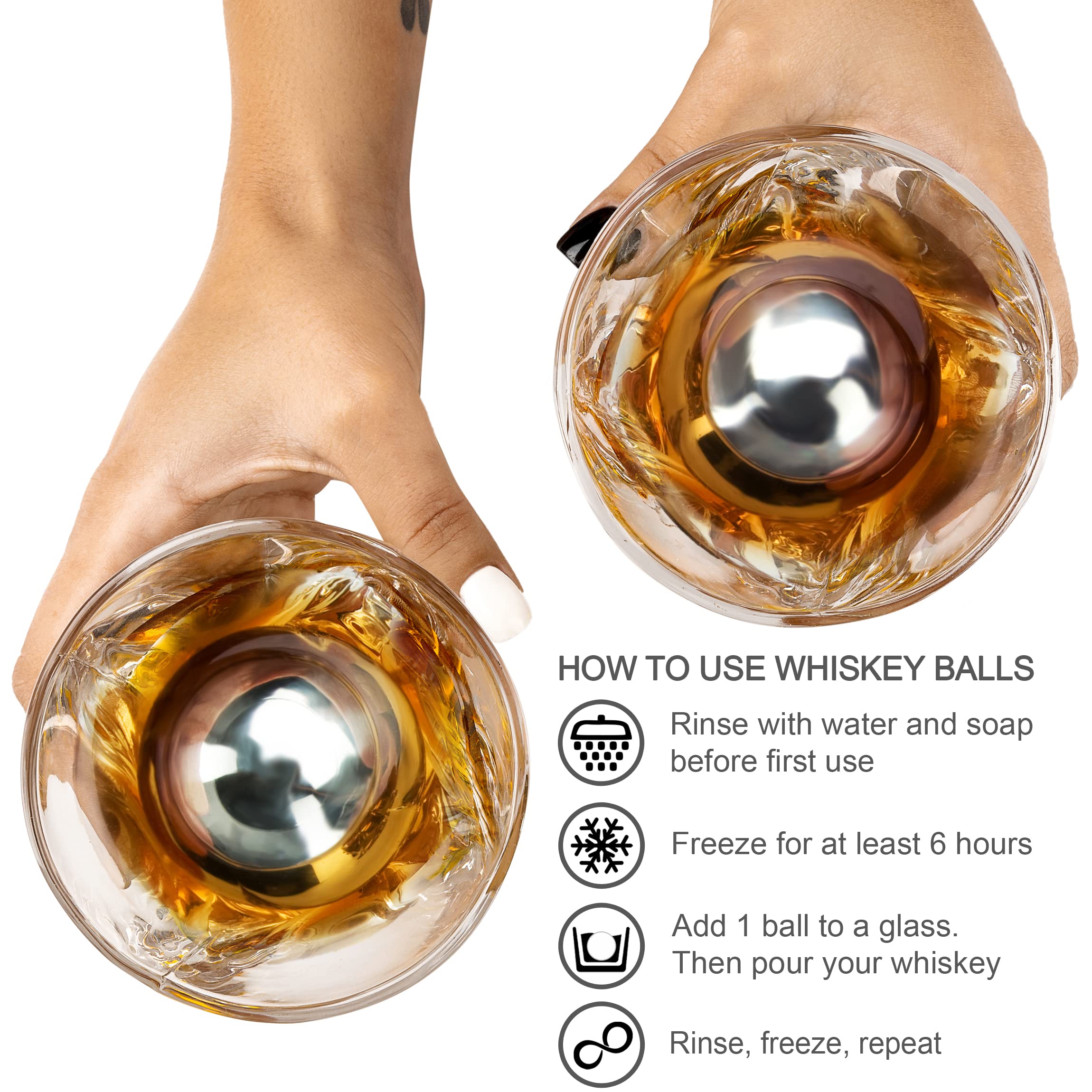 Premium Whiskey Decanter Set for Men - Elegant Twisted Bourbon Decanter with 2 Whiskey Glasses, 2 XL Stainless Steel Ice Balls, 2 Slate Coasters, Tongs & Freezer Pouch in Pinewood Gift Box - Perfect for Home Bars, Gifts & Whiskey Enthusiasts