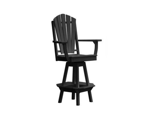 A & L Furniture Adirondack Swivel Bar Chair with Arms - Outdoor Patio, Poolside & Garden Seating for Relaxing & Entertaining