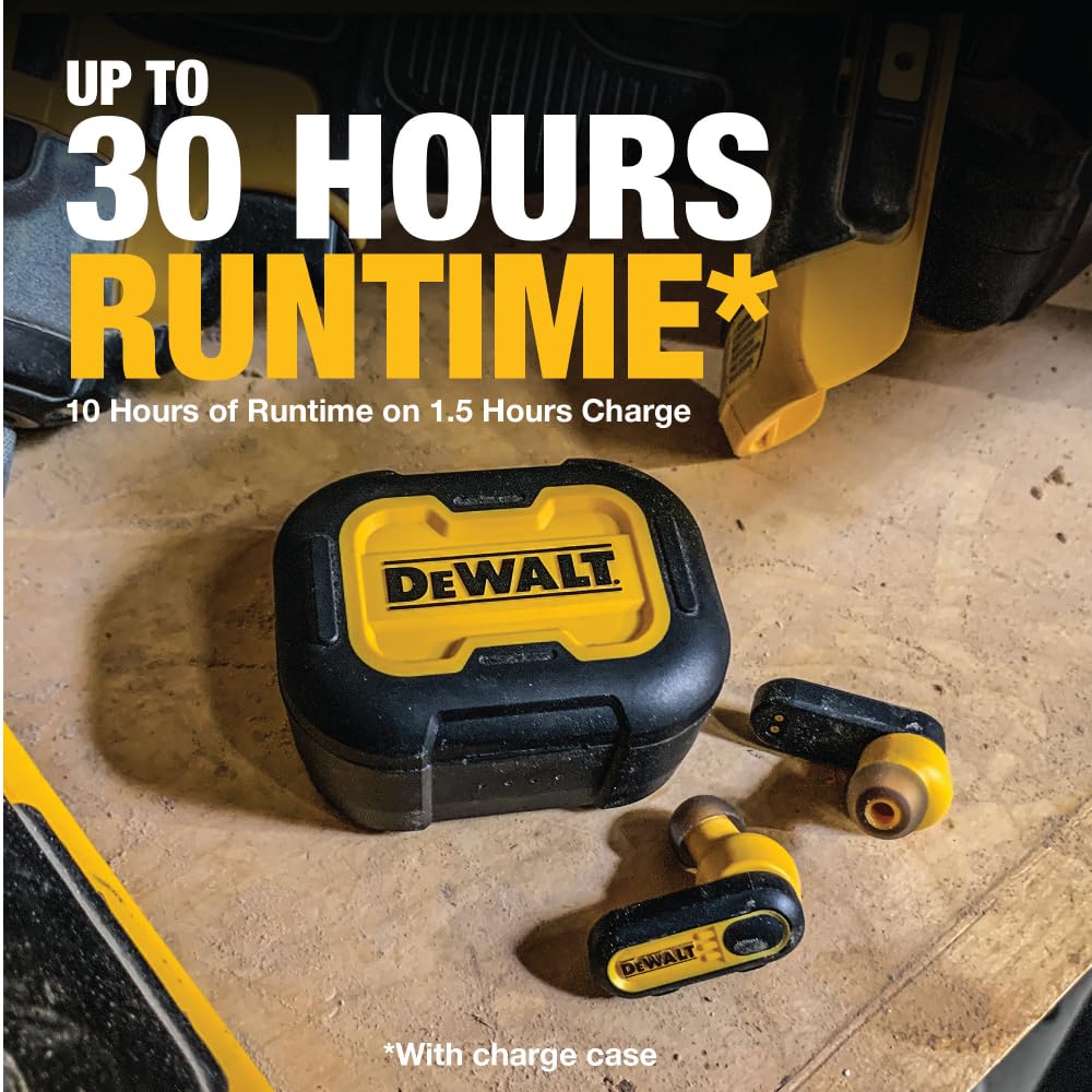 DEWALT Ultimate Jobsite Audio Bundle – Wireless Earbuds, Clip-On Speaker & Neckband Earphones for Construction, Woodworking & Outdoor Work – Durable Bluetooth Headphones for Professionals