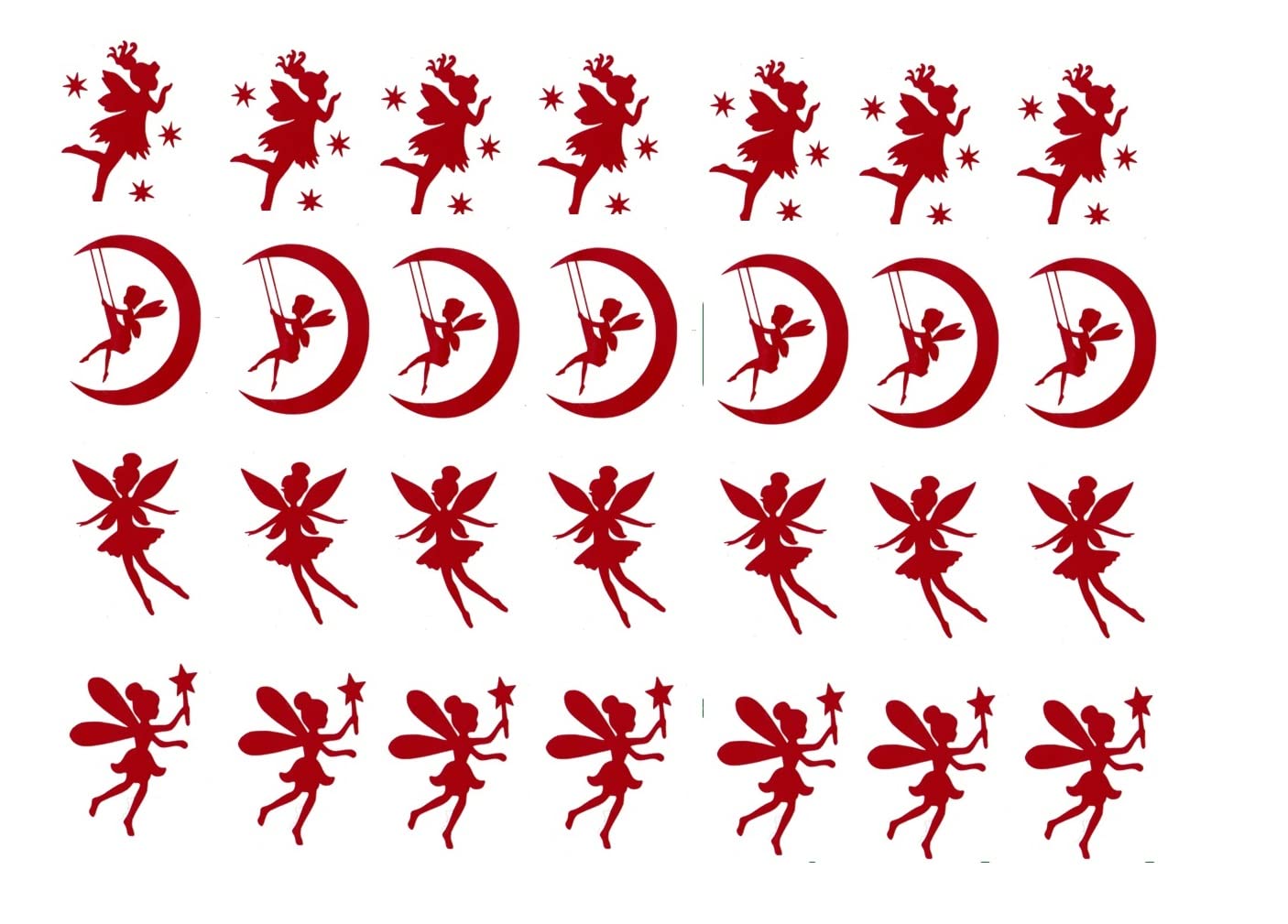 Fairy Vinyl Stickers - Red Fairy Decals for Scrapbooking, Journals, Laptops & DIY Crafts - Waterproof & Durable Decorative Stickers