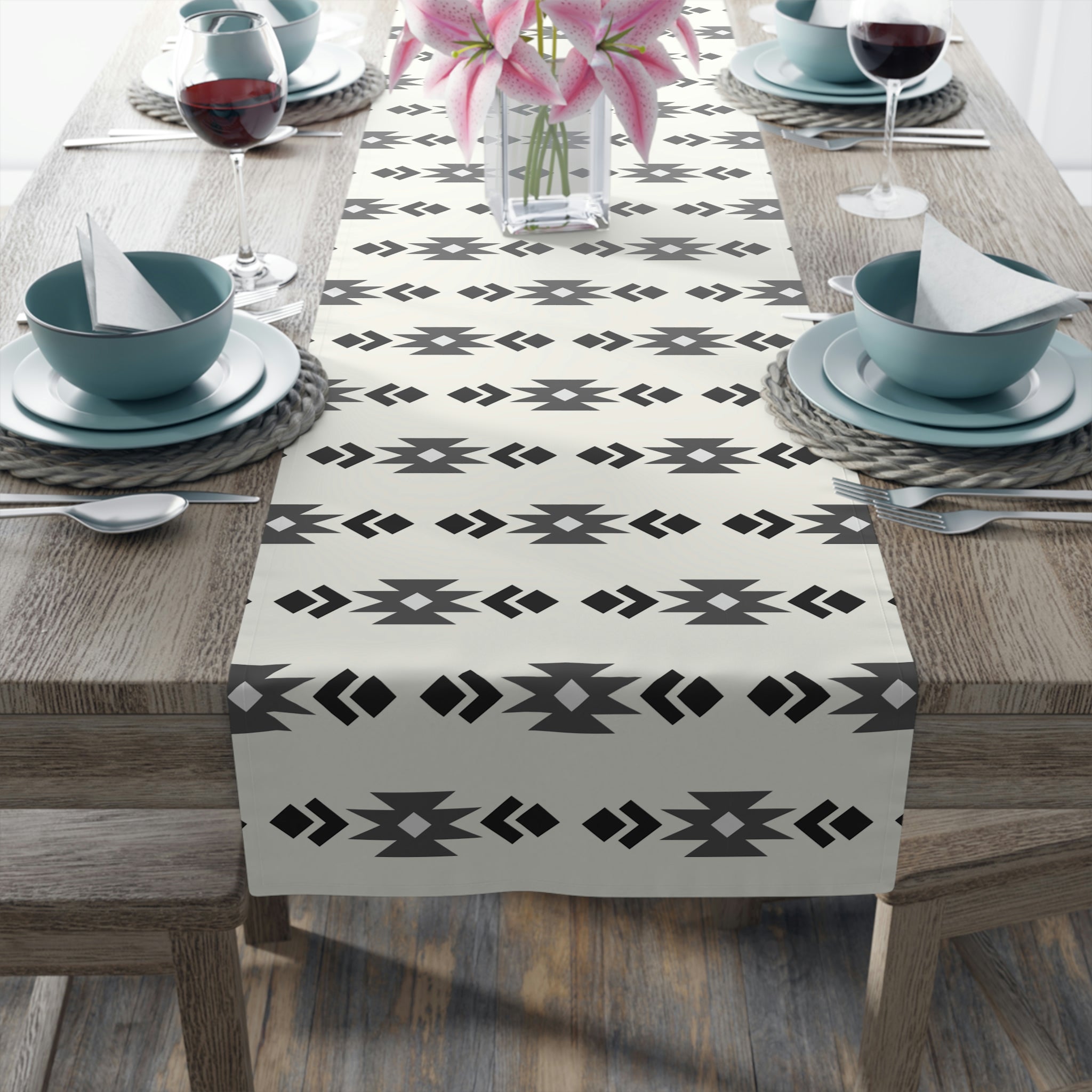 Southwestern Table Runner - Cotton or Polyester Decorative Table Cover in 2 Sizes - Perfect for Dining Room, Kitchen, and Holiday Decor