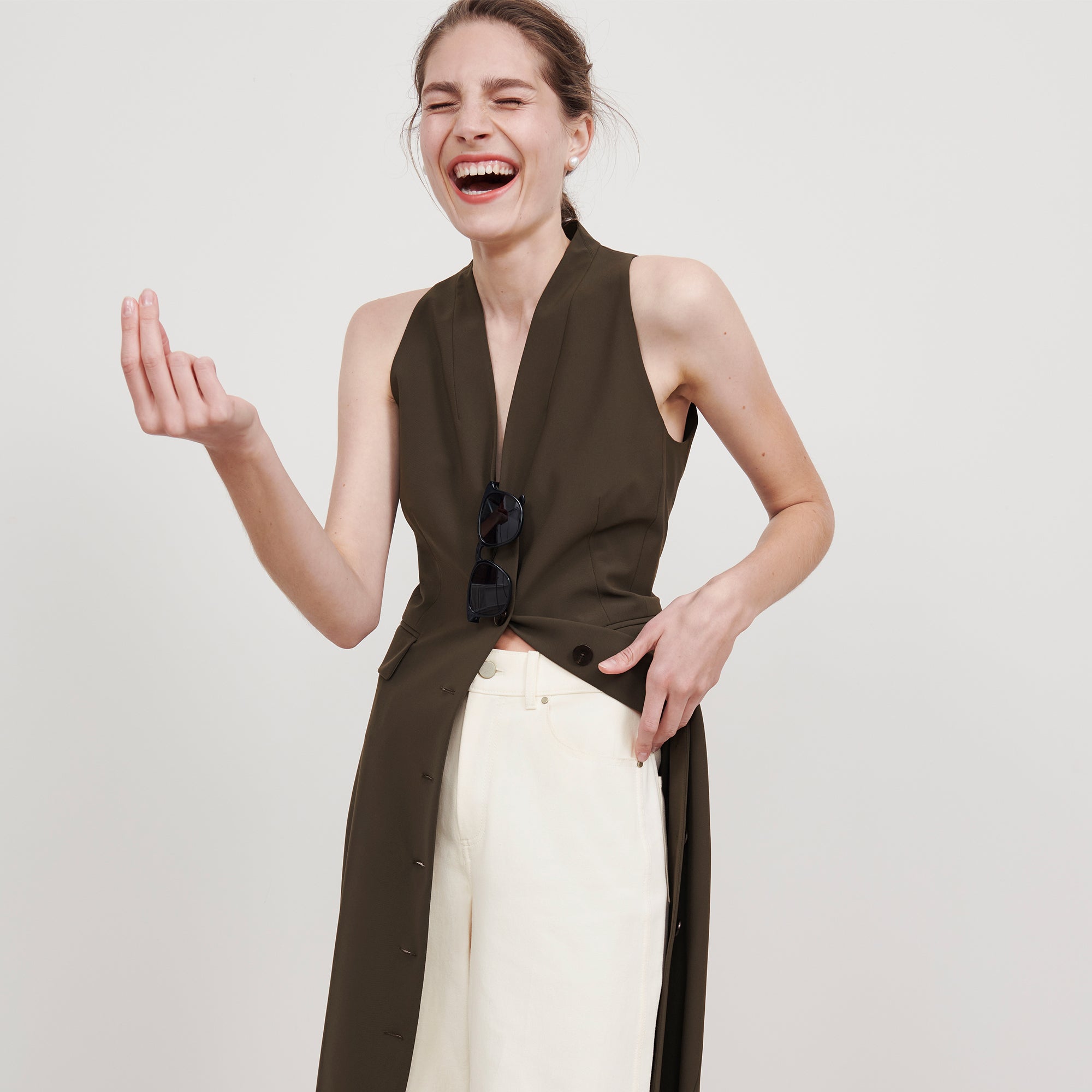 Cassandra Dress - OrigamiTech Olive Green Women's Fashion Dress for Casual Wear, Office & Evening Out