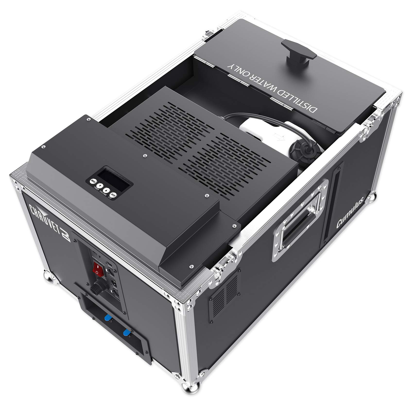 Professional DJ CUMULUS Fog Machine with DMX Control & 2 Wireless White Wash Lights - Perfect for Stage Shows, Concerts, and Nightclub Events