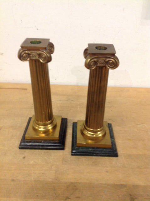 10 Pairs of Elegant Stone and Brass Candle Holders for Home Decor, Wedding Centerpieces, and Romantic Dinner Ambiance