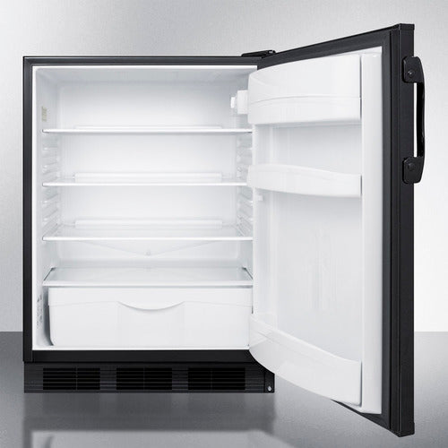 Accucold 24 Inch Wide All Refrigerator with Automatic Defrost - Black Exterior (FF6BK7) - Perfect for Home, Office, Garage, and Commercial Use