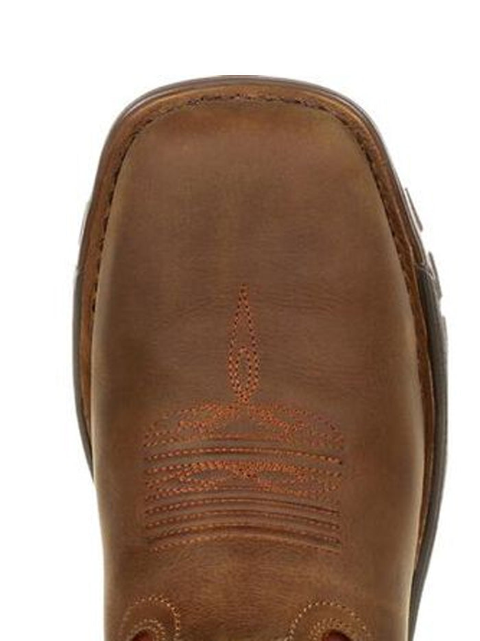 Rocky RKW0316 Men's Waterproof Western Boots - Tan Red Leather Cowboy Boots for Outdoor Work & Country Style Fashion