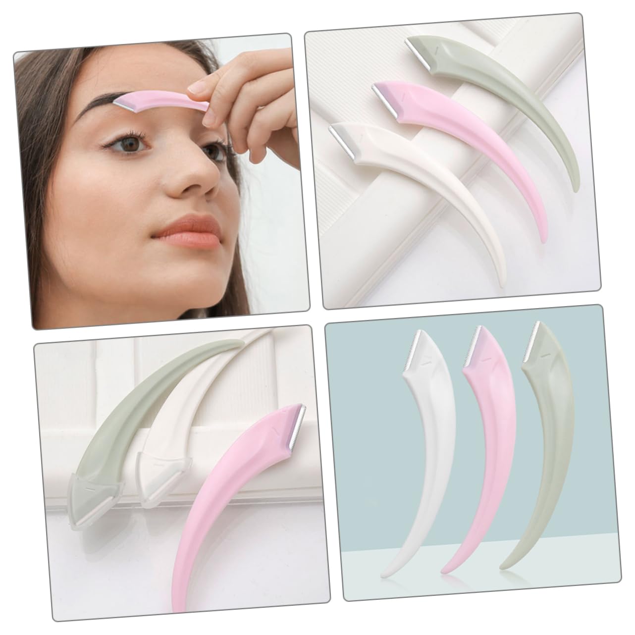 NOLITOY 6-Piece Professional Facial Hair Removal Kit for Women - Stainless Steel Eyebrow Razors, Single Blade Razor, Wax Spatula, Electric Shaver & Scissors - Portable Grooming Tools for Eyebrows, Upper Lip & Face (Perfect for Travel, Salon & Home Use)