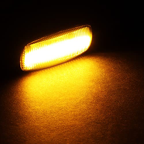 Smoke Lens LED Turn Signal Side Marker Lights (2PCS) - Compatible with 2005-2016 Chrysler 300, Dodge Charger, Jeep Grand Cherokee - Amber Reflector Lights for Enhanced Visibility & Safety - Perfect for Night Driving & Off-Road Adventures