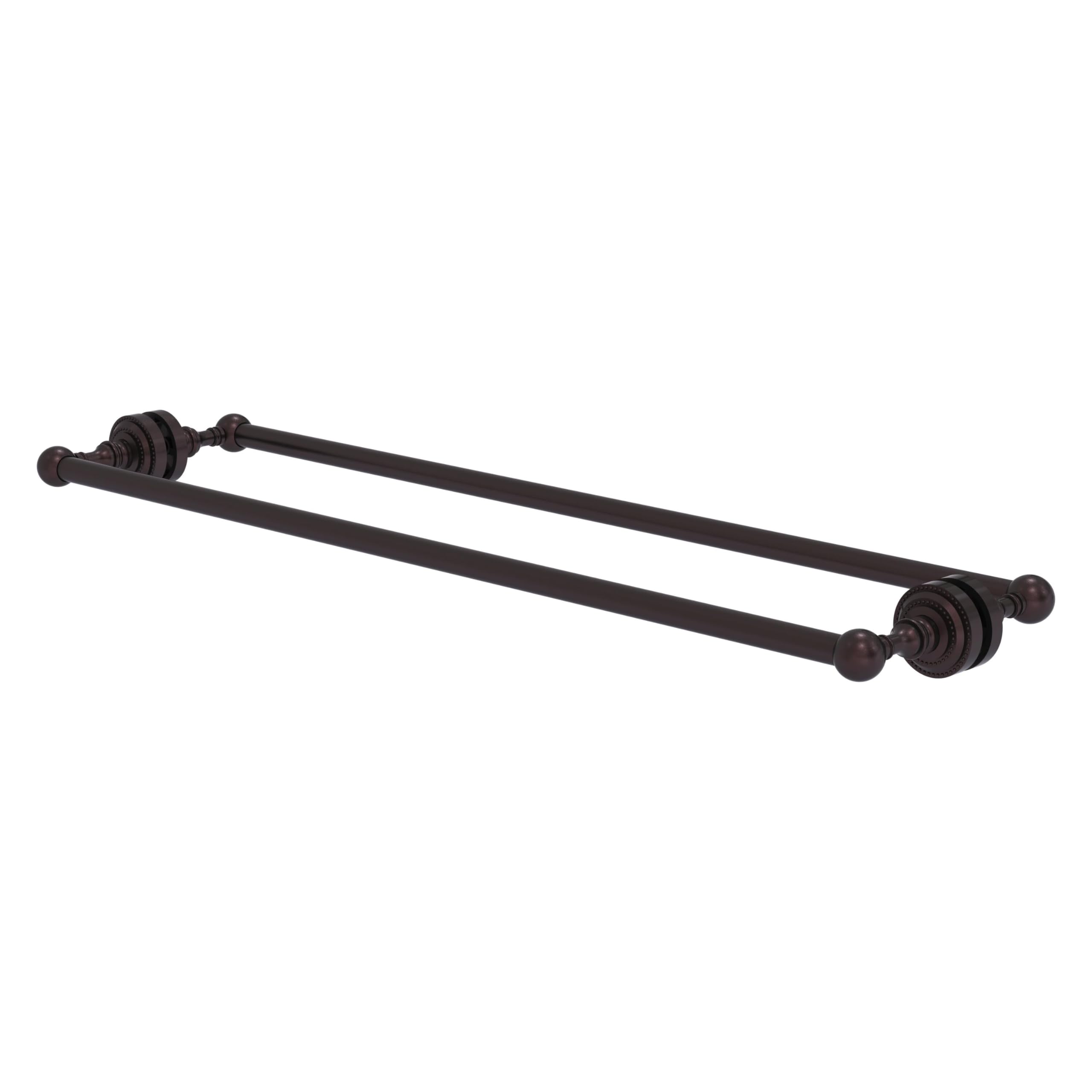 Allied Brass DT-41-BB-30 Dottingham Collection 30 Inch Bathroom Shower Door Towel Bar in Antique Bronze - Perfect for Spa-Like Bathroom Decor and Luxury Hotel Style Bathrooms
