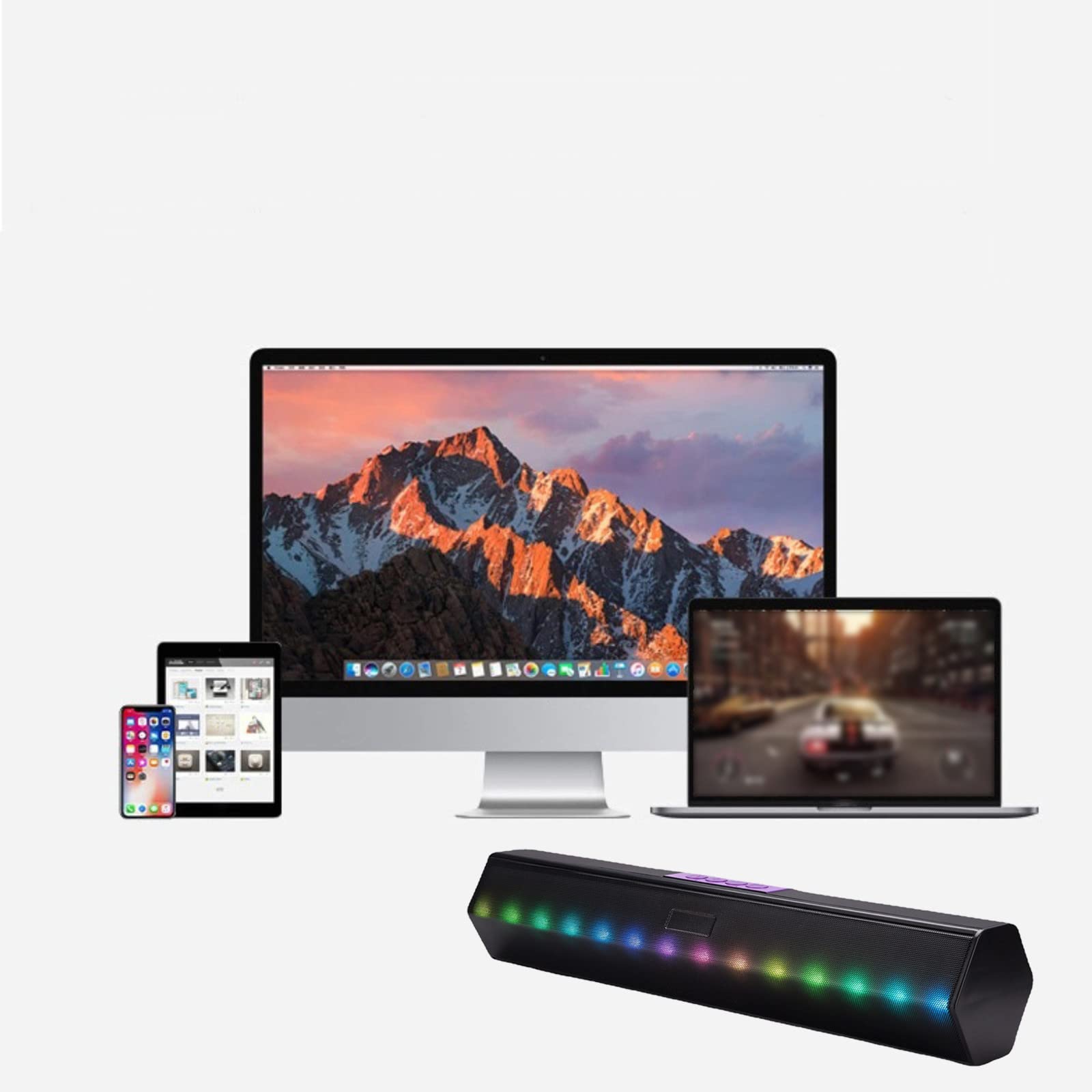 TW-S Series Sound Bar with Subwoofer - High Power RGB Gaming Computer Speakers, Stereo Home Theater System for PC/TV/Karaoke | Perfect for Gaming, Movie Nights & Home Entertainment