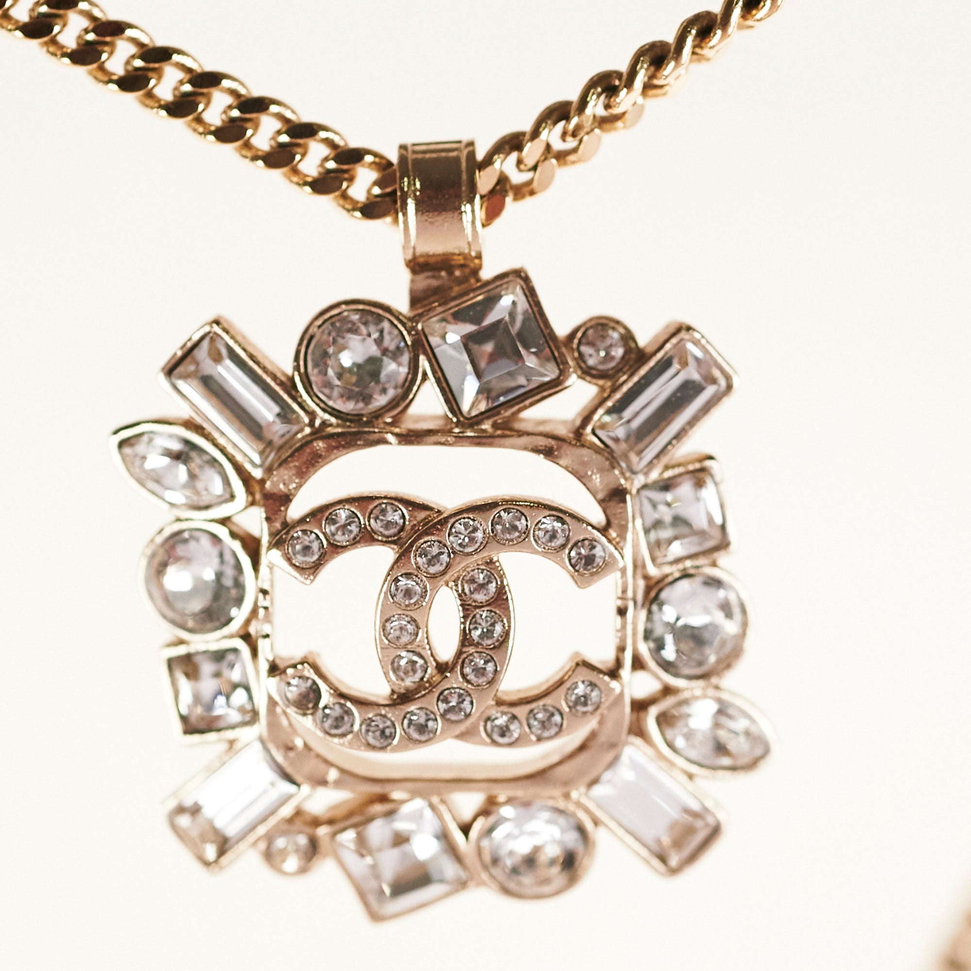 Chanel CC Diamond Necklace for Women - Luxury Gold Plated Pendant with Crystals - Elegant Gift for Birthday, Anniversary & Valentine's Day | Perfect for Parties, Weddings & Special Occasions