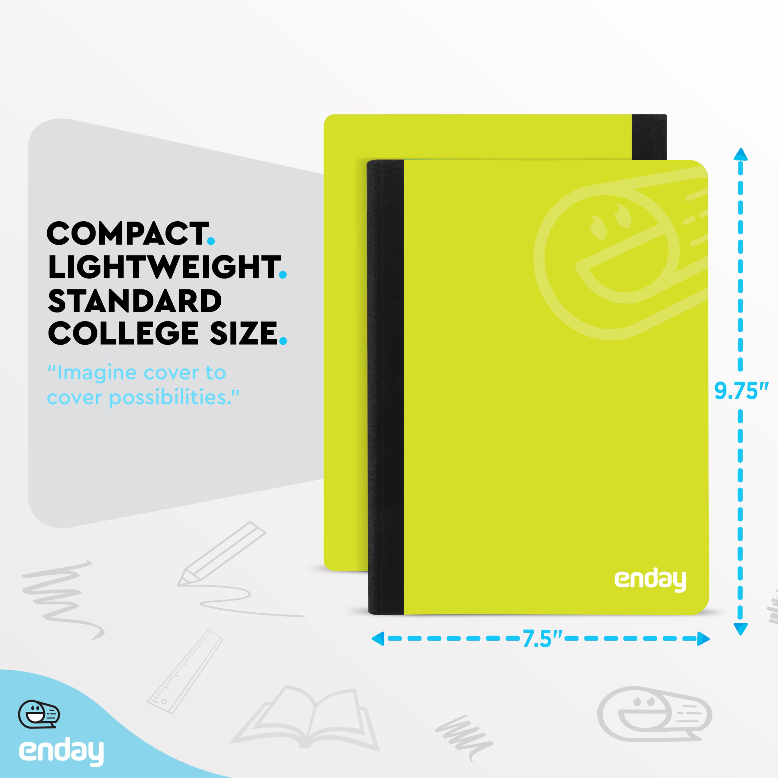 Premium Green Hard Cover Composition Notebooks - College Ruled, 100 Sheets (48 Pack Bulk) - Durable Lined Writing Journals for School, Office & Note Taking by Enday