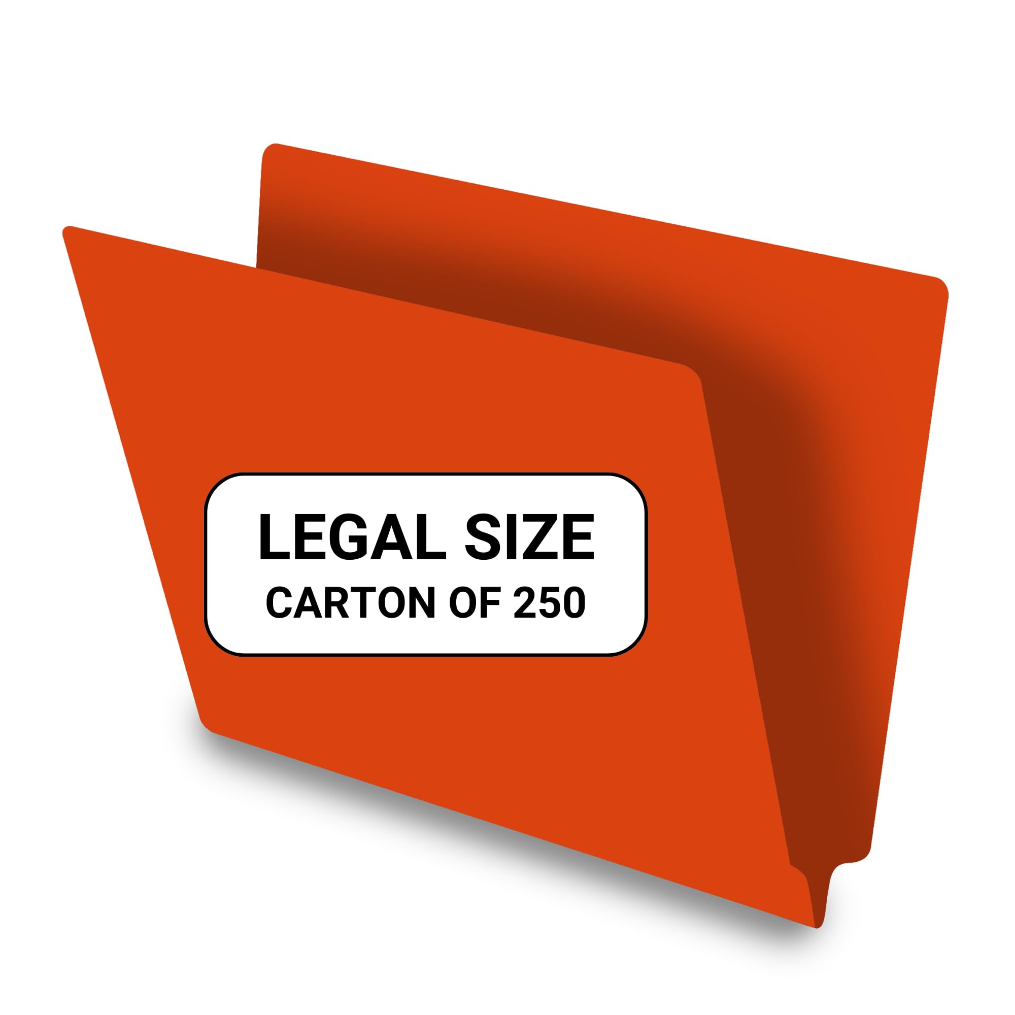 Premium Orange Legal Size File Folders - 14pt Reinforced End Tab Folders, Pack of 250 - Perfect for Medical Offices, Law Firms & Document Organization