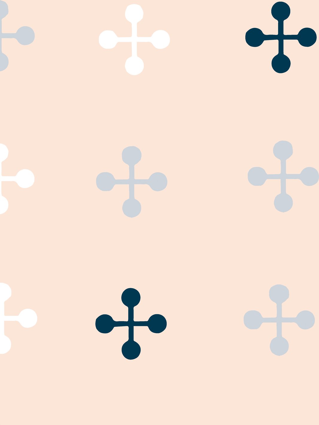Fisher Price™ Jacks Wallpaper - Peach, White & Navy Blue Nursery Decor for Baby Rooms & Kids Bedrooms