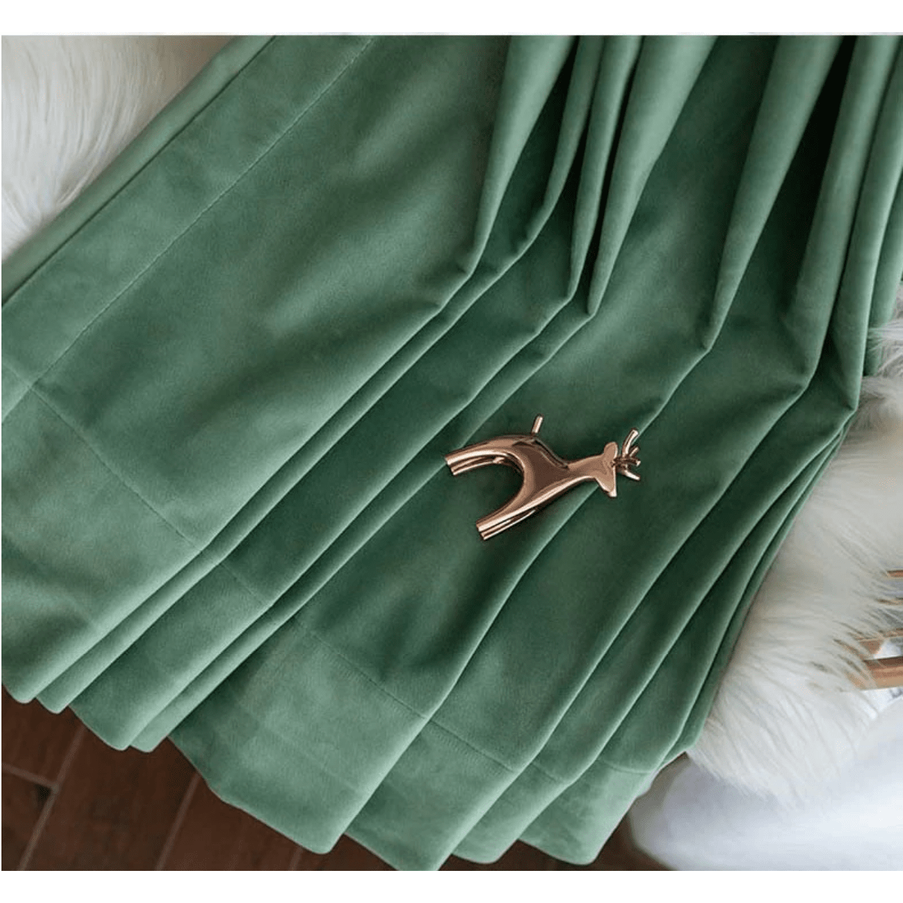 Luxury Plain Velvet Curtains for Living Room - Pea Green Blackout Drapes, Thermal Insulated Window Treatments for Bedroom & Home Decor