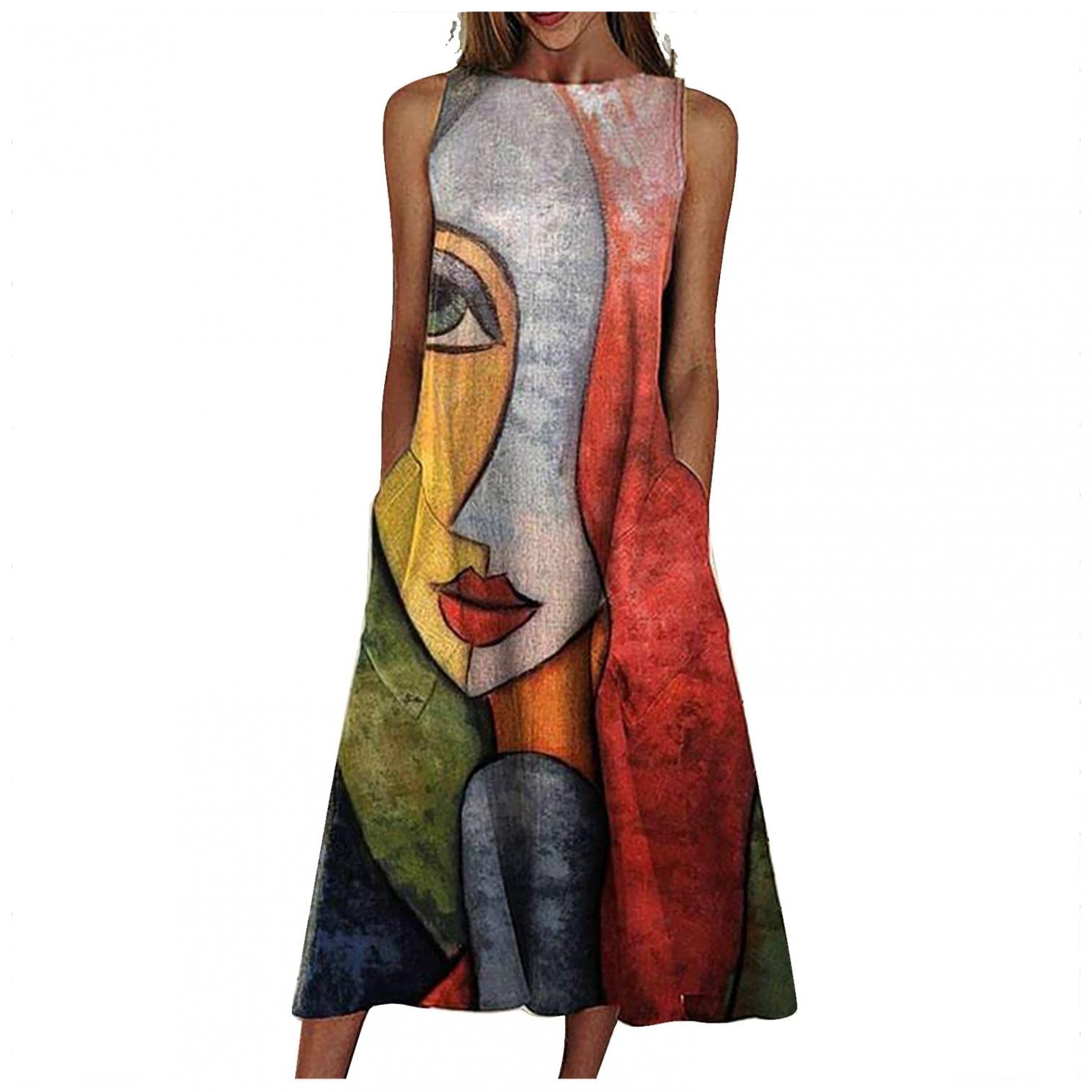 Women's Spring Maxi Dresses 2023 - Short Sleeve Casual Suspender Sundress with Floral Print | Flowy Summer Beach Dress for Outdoor Parties & Vacations