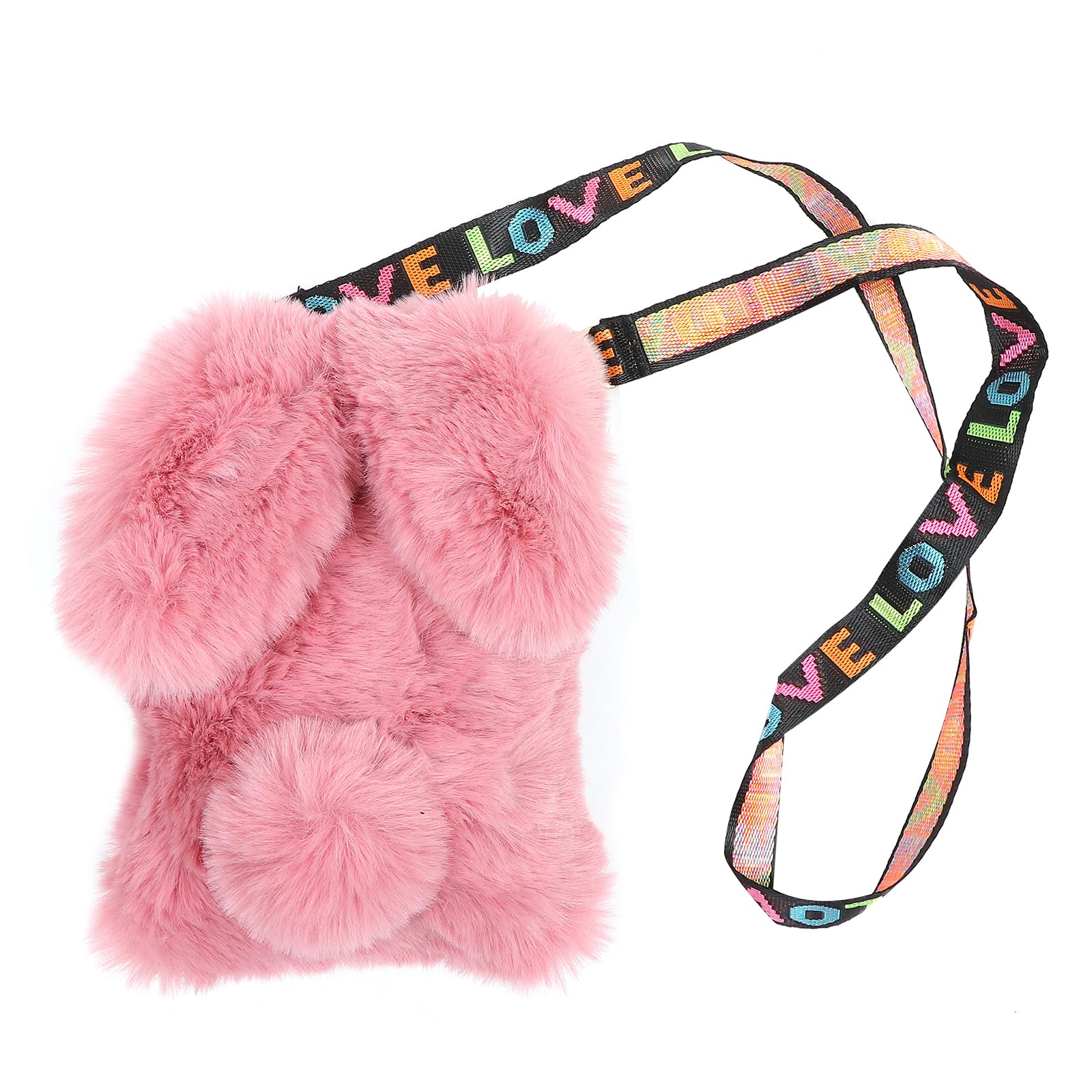 VALICLUD Mini Crossbody Sling Bag - Cute Rabbit Plush Shoulder Purse for Women, Adjustable Strap Messenger Bag (Purple) - Perfect for Travel, Shopping & Daily Use