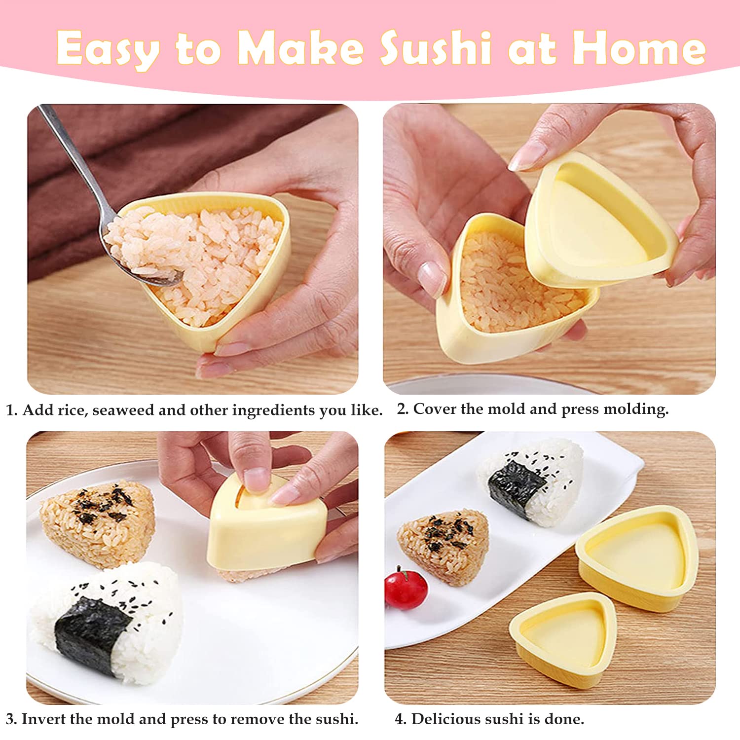 7-Piece Onigiri Mold Set - Non-Stick Rice Ball & Spam Musubi Maker Kit - DIY Sushi Press for Bento Lunch, Kids & Home Cooking - Perfect for Meal Prep, Parties & Japanese Cuisine Lovers