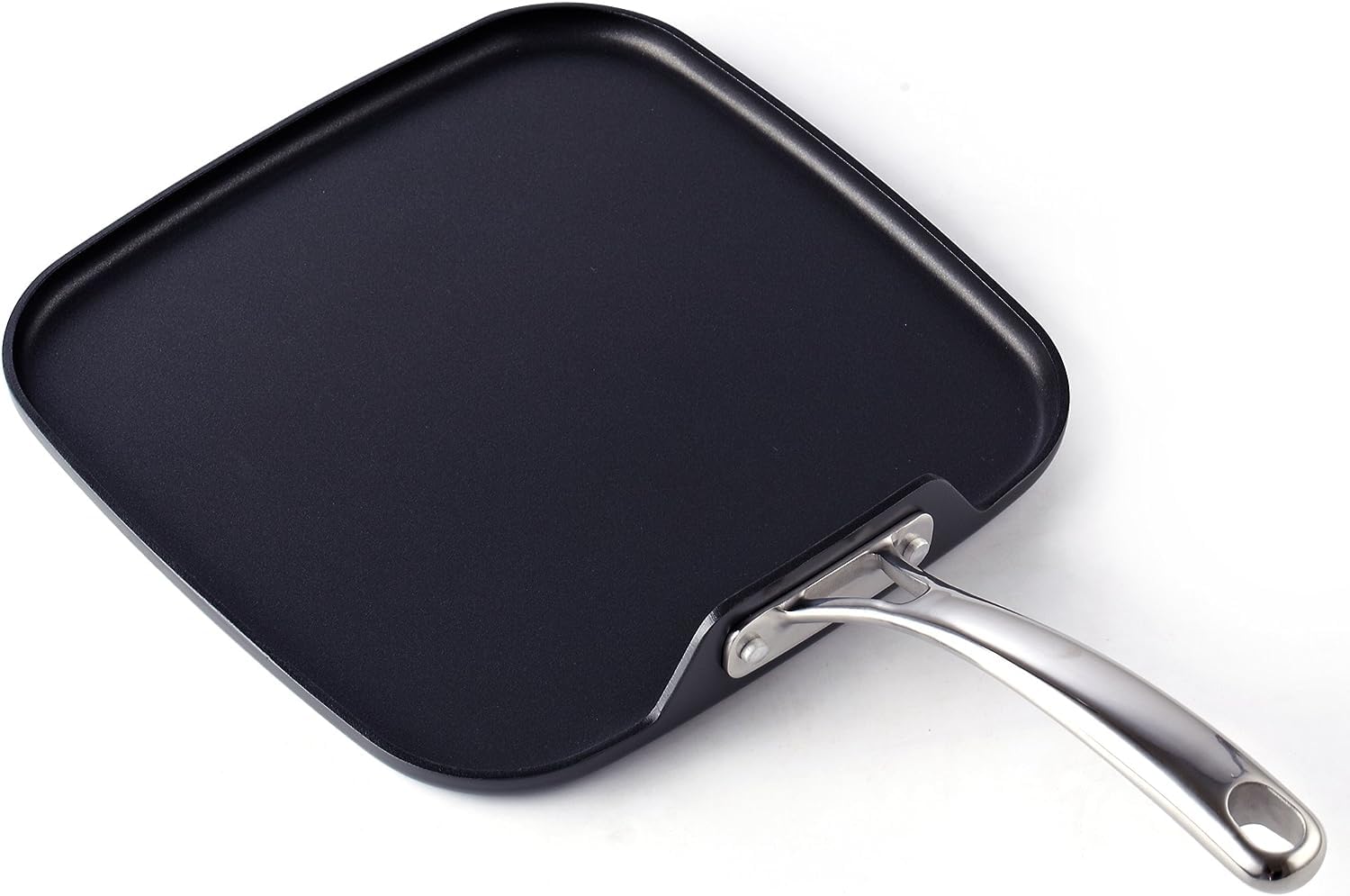Premium Nonstick Square Griddle Pan 11x11 Inch - Hard Anodized Aluminum Cookware for Pancakes, Eggs & Burgers - Black - Perfect for Stovetop, Induction & Outdoor Cooking