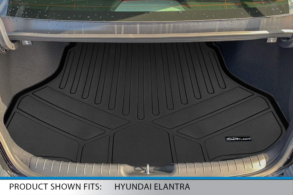 SMARTLINER Custom Fit All Weather Black Cargo Trunk Liner Mat for 2021-2025 Hyundai Elantra (Excludes GT Models) - Durable Protection for Luggage, Groceries & Outdoor Gear