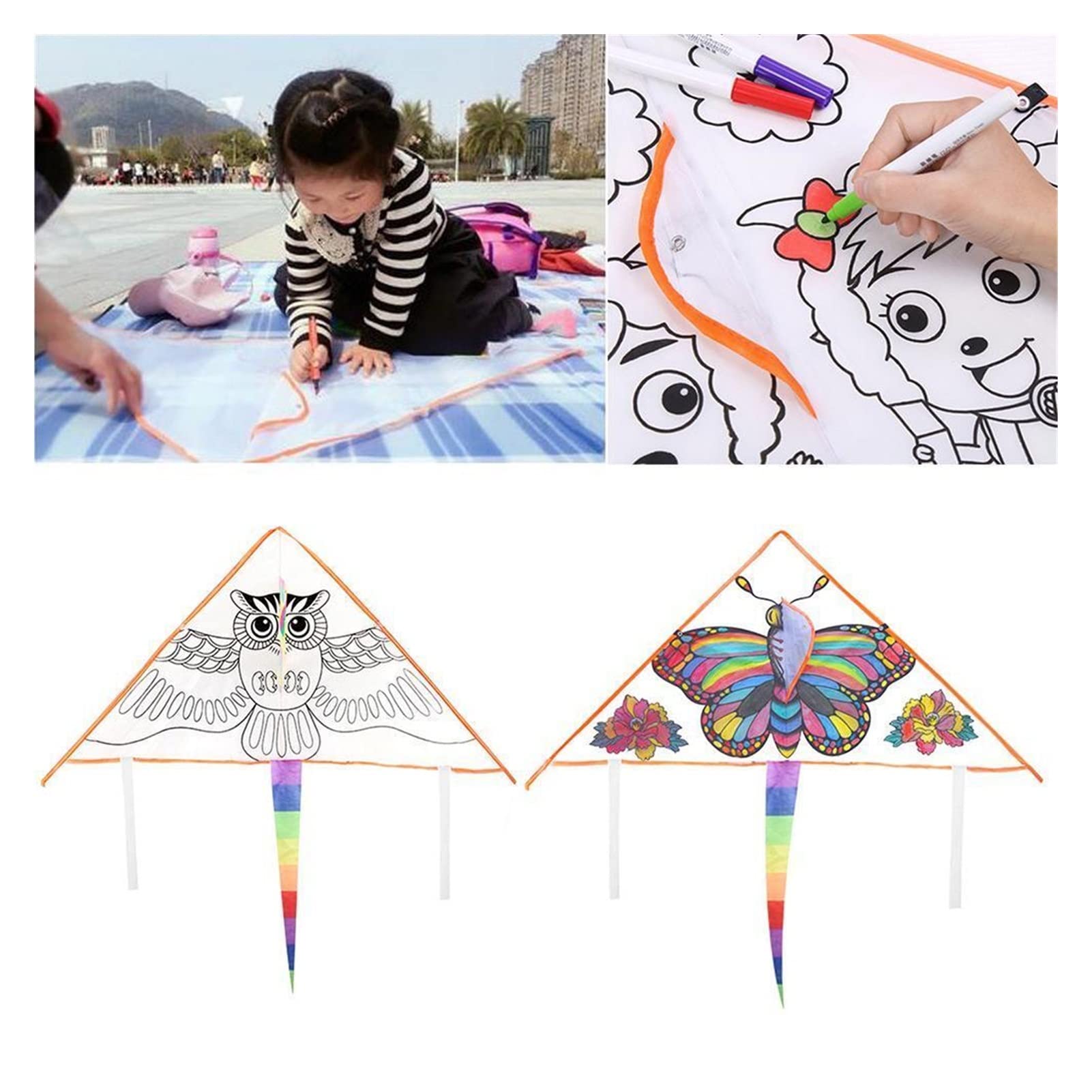 DIY Cartoon Graffiti Kite - Colorful Outdoor Flying Toy for Kids, Family Picnics, Beach Days & Park Adventures (Style 2)