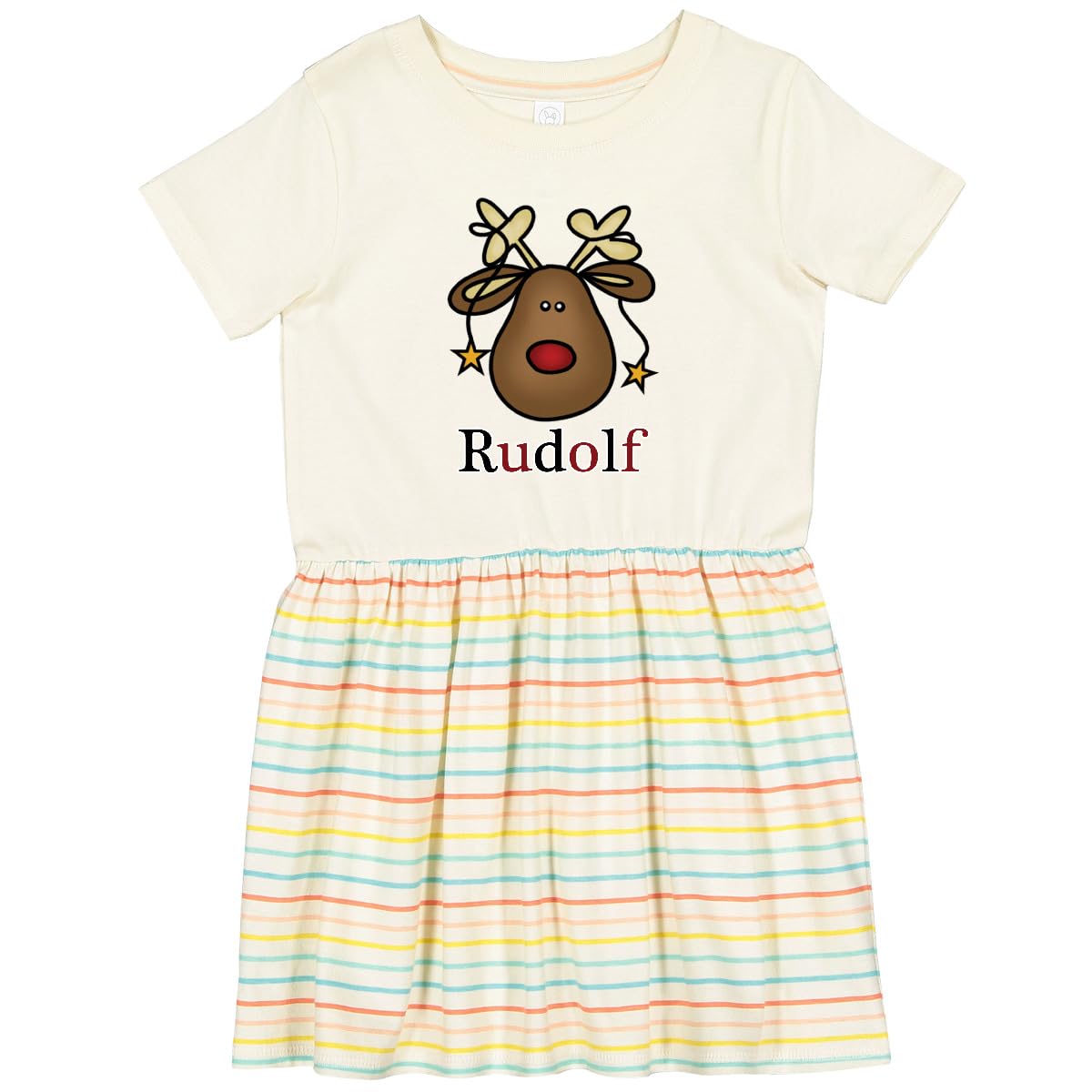 Inktastic Rudolf The Red Nosed Reindeer Toddler Dress - Christmas Holiday Outfit for Girls & Boys - Perfect for Holiday Parties, Family Photos & Festive Celebrations
