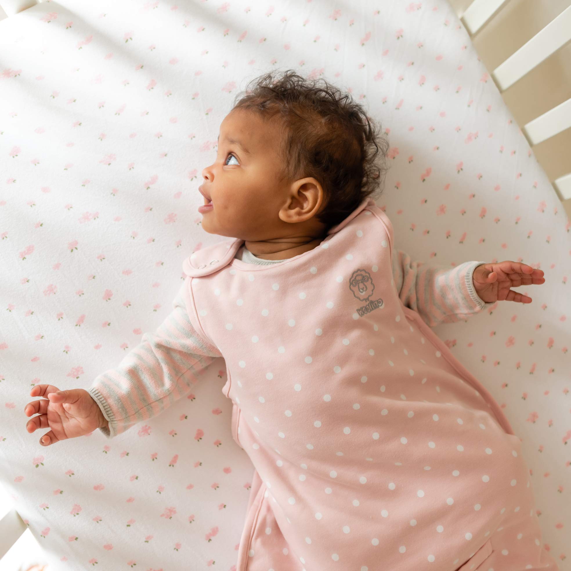 Woolino 4 Season Merino Wool Wearable Blanket - Soft Baby Sleep Sack for Infants 2 Months to 2 Years - Machine Washable & Breathable for Nursery, Daycare & Travel - Rose Pink