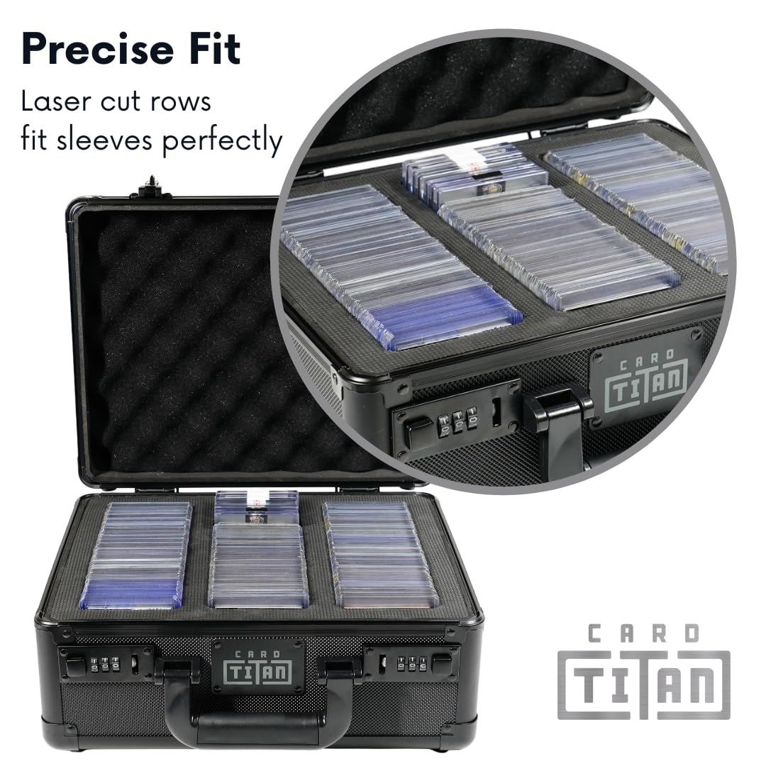 Premium Lockable Trading Card Case - Holds 345 Top Loaders - Laser Cut Foam Interior for Sports Cards - Secure Storage for Collectors