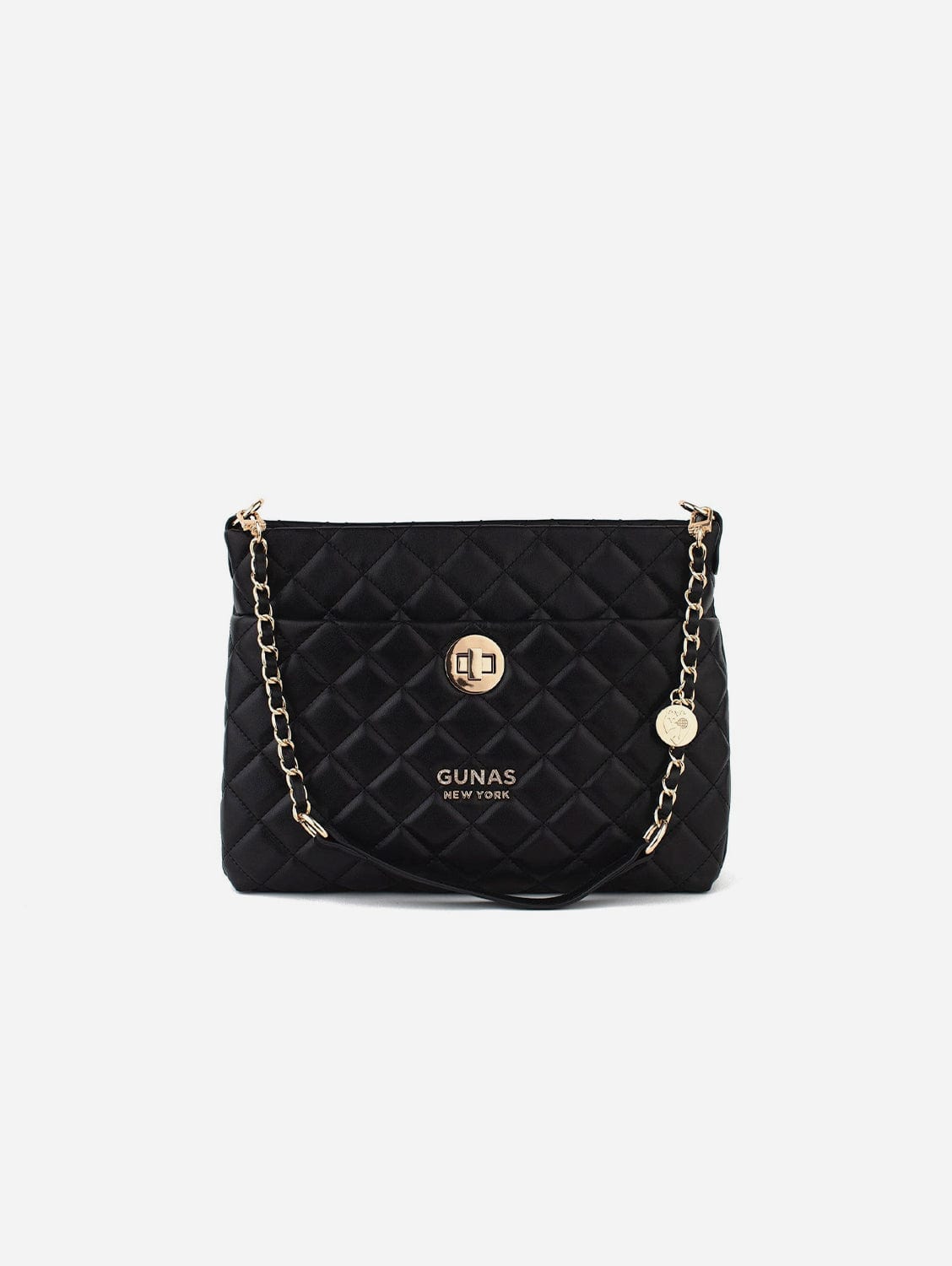 Eco-Friendly Koi Quilted Vegan Leather Shoulder Bag for Women - Stylish Black Crossbody Purse | Perfect for Work, Travel & Everyday Use