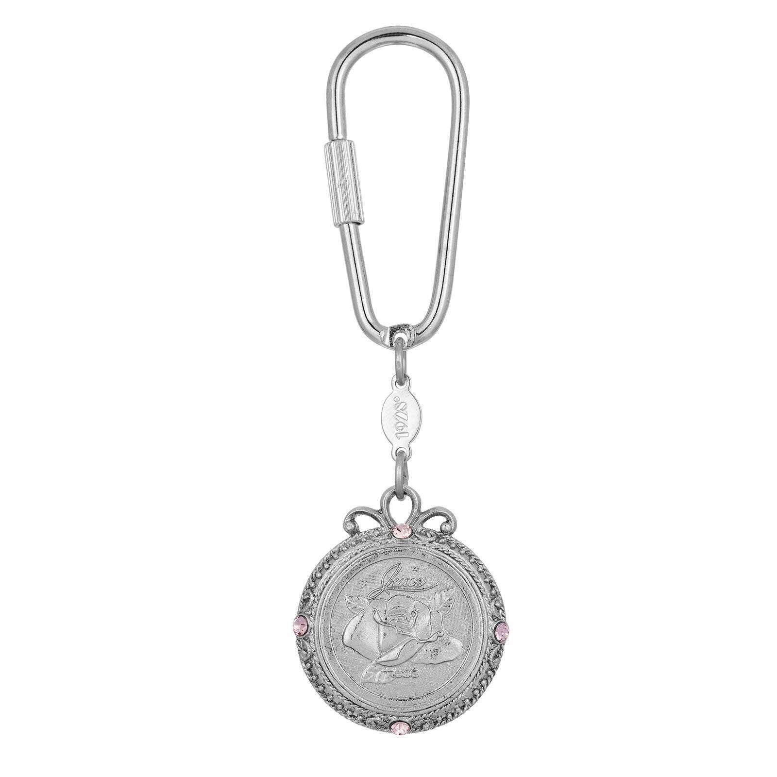 1928 Jewelry Crystal Flower of The Month Carabiner Keychain - Elegant Birthstone Key Ring for Women, Perfect Gift for Birthday, Anniversary & Special Occasions