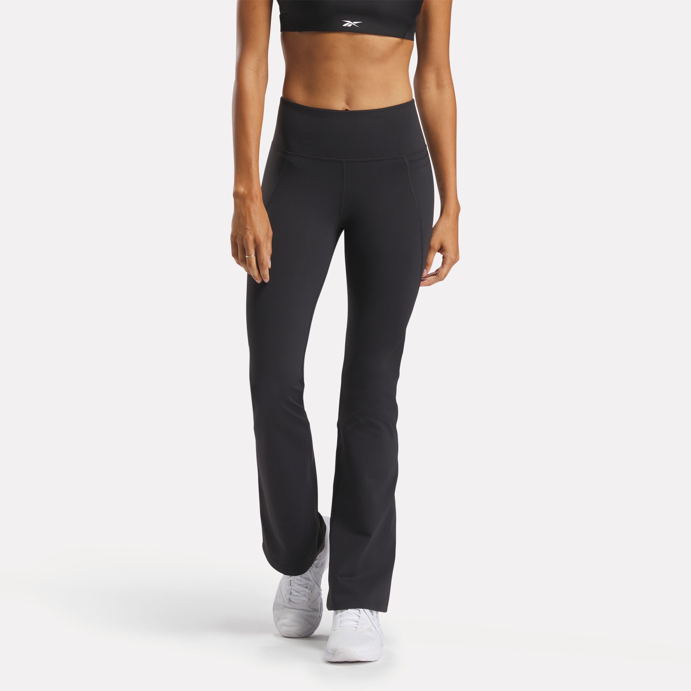 Lux HR Mini Flare Pants for Women - High Waisted Stretch Bootcut Yoga Pants in Black | Perfect for Yoga, Workout & Casual Wear