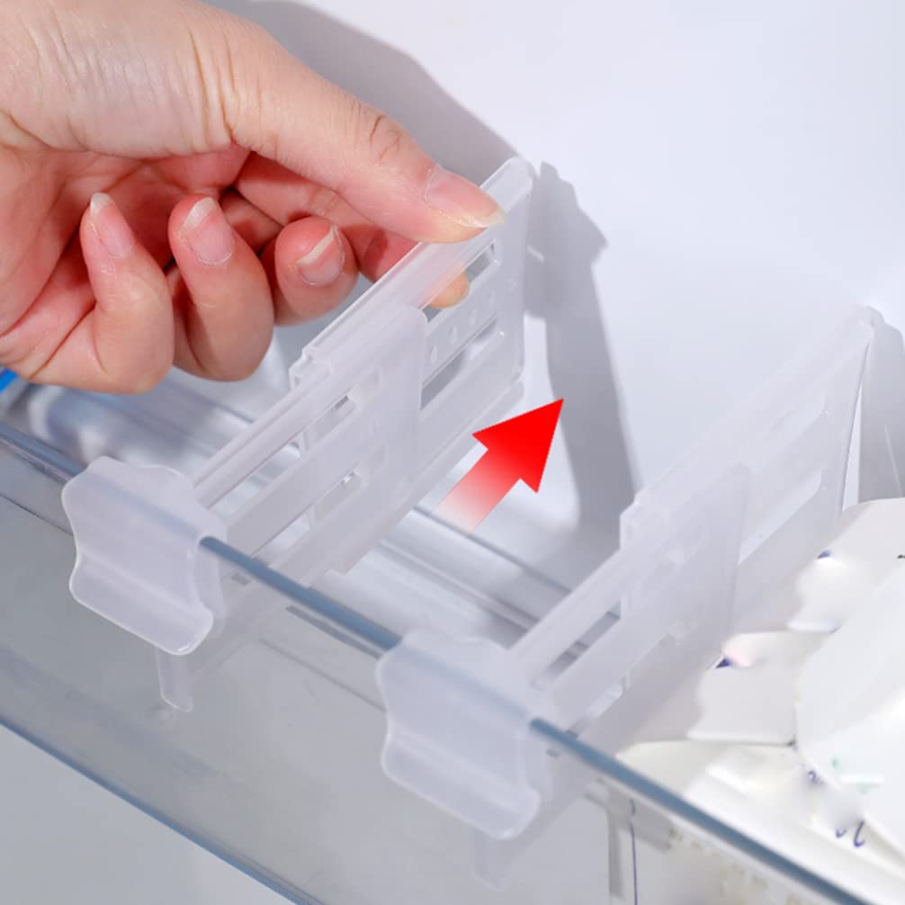 Angoily 12-Piece Retractable Fridge Organizer Set - Refrigerator Door Shelf Bin Clips, Food Storage Separators & Drawer Dividers - Perfect for Organizing Fruits, Vegetables, Snacks & Condiments in Your Kitchen