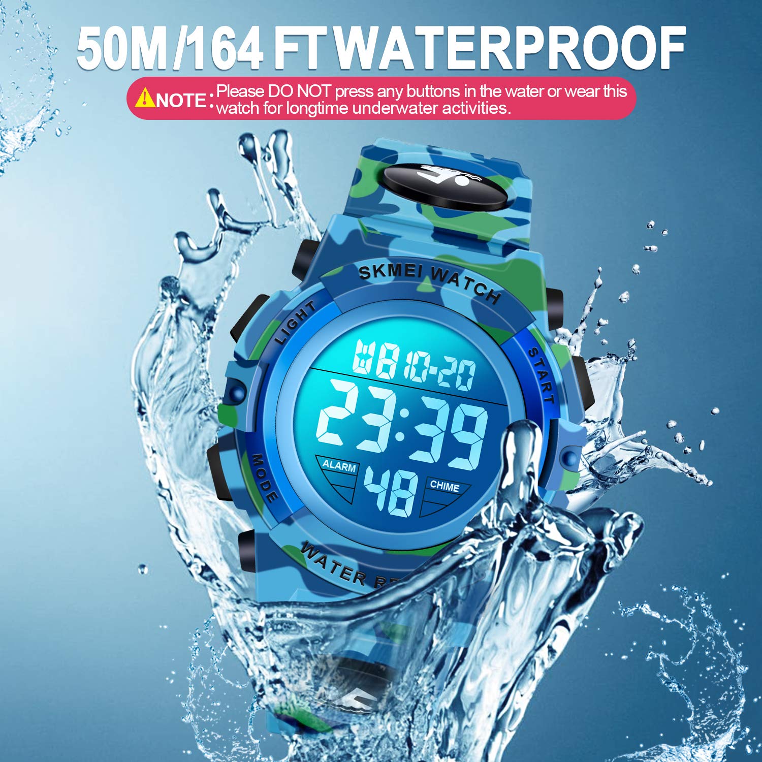 Waterproof LED Digital Watch for Kids - Best Children's Gift for Boys & Girls - Perfect for Swimming, Outdoor Play & Daily Use