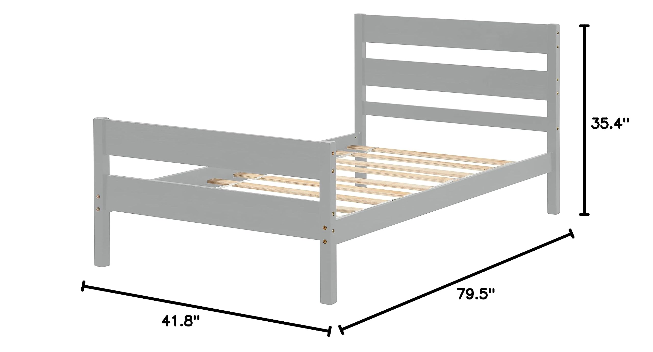 Modern Twin Size Bed Frame with Upholstered Headboard and Footboard, Grey - Perfect for Kids' Rooms, Guest Bedrooms & Small Spaces