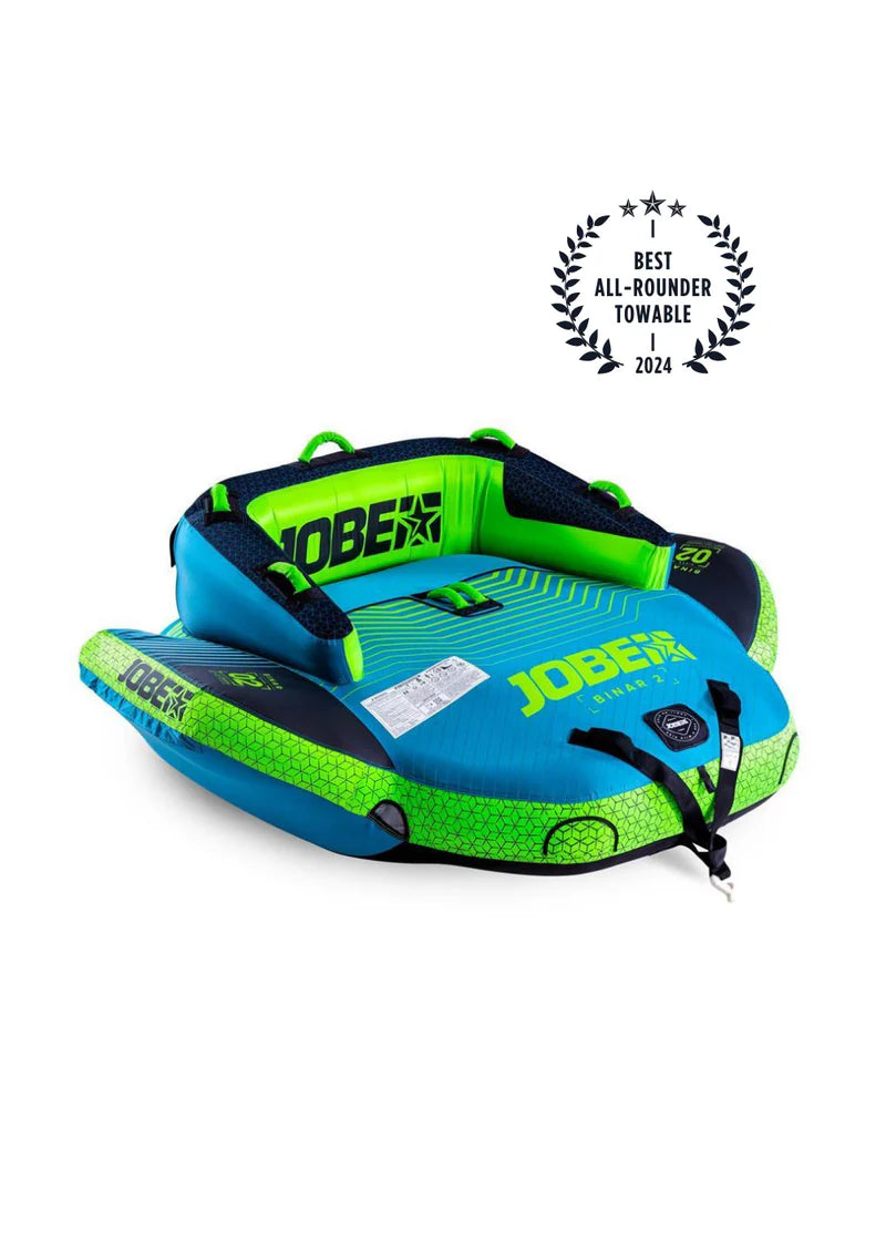 Jobe Binar 2-Person Towable Tube for Boating & Water Sports - High-Speed Inflatable Ride for Lakes & Beaches