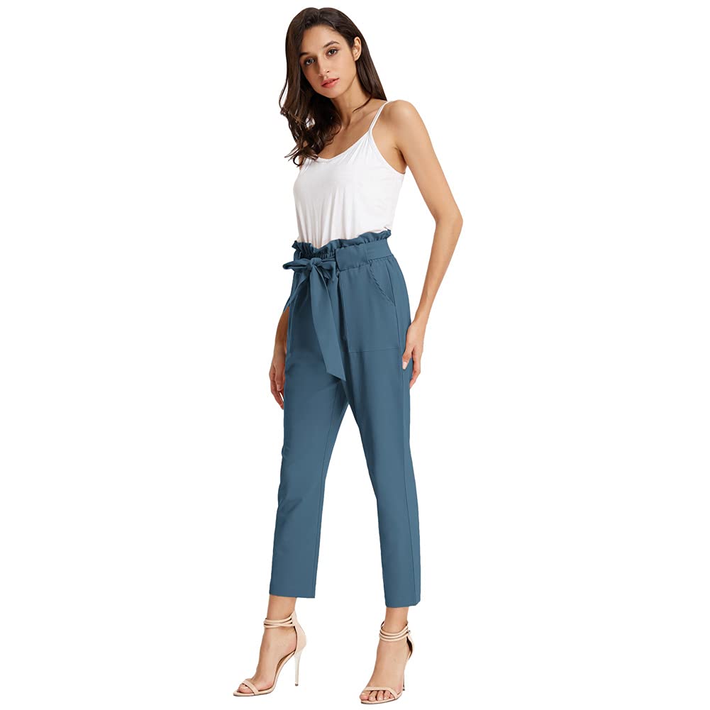 GRACE KARIN Women's High Waisted Paper Bag Pants - Slim Fit Office Work Pencil Pants for Business Casual & Professional Wear | Perfect for Office, Meetings, and Smart Casual Outfits