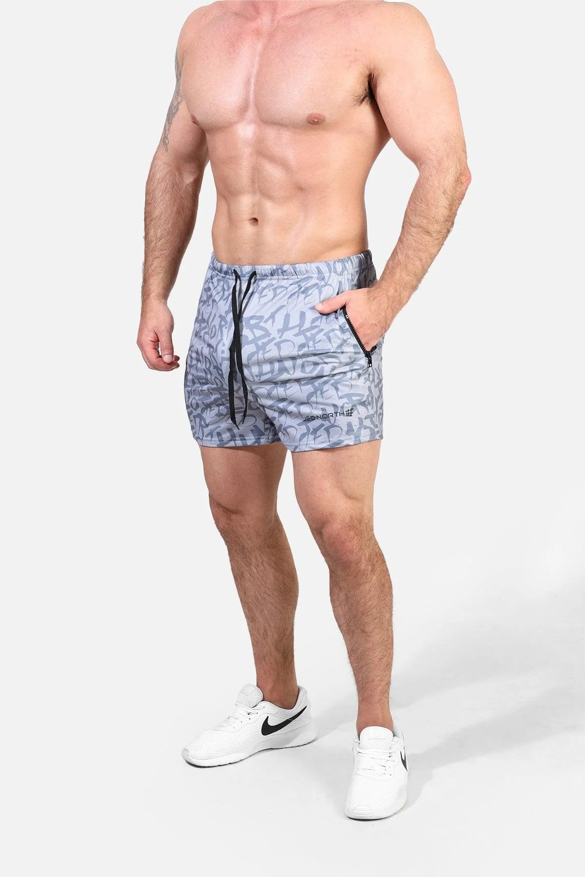 Jed North Agile 4 Gym Shorts with Zipper Pockets - Men's Workout Running Training Shorts - Lightweight Breathable Athletic Shorts for Gym, Jogging & Outdoor Activities