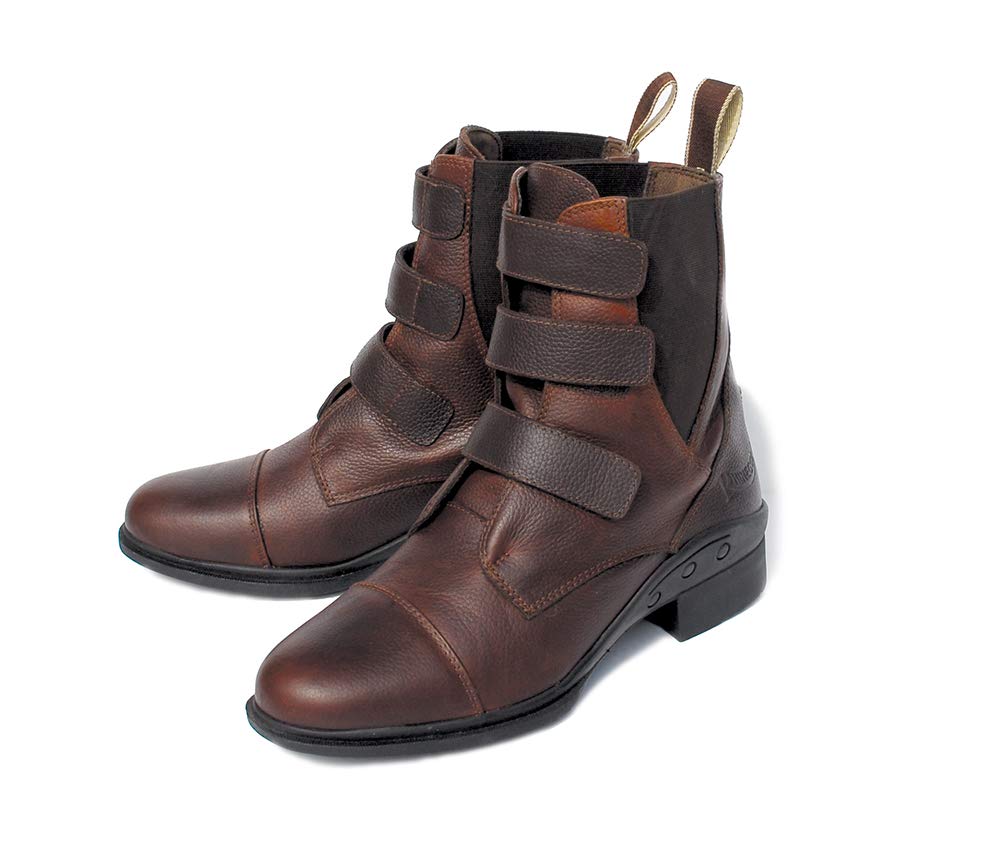 Elite Montana Leather Velcro Paddock Boots for Women - Comfortable Equestrian Riding Boots with Adjustable Straps | Perfect for Horseback Riding, Training & Stable Work