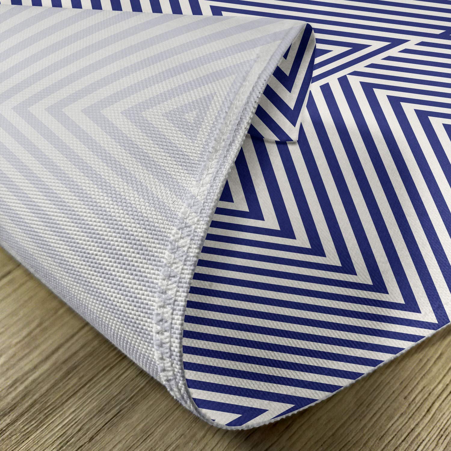 Ambesonne Navy Blue Place Mats Set of 4 - Geometric Triangle Striped Design Washable Fabric Table Mats for Dining Room & Kitchen Decor (Dark Blue/White) | Perfect for Dinner Parties, Holiday Gatherings & Everyday Use