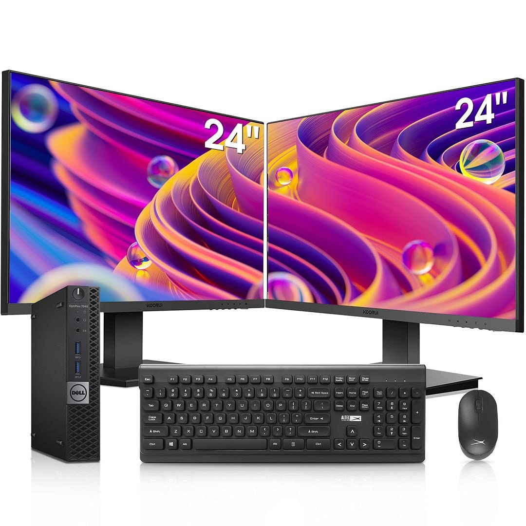 Dell OptiPlex 7040 Mini PC Desktop Computer with Dual 24