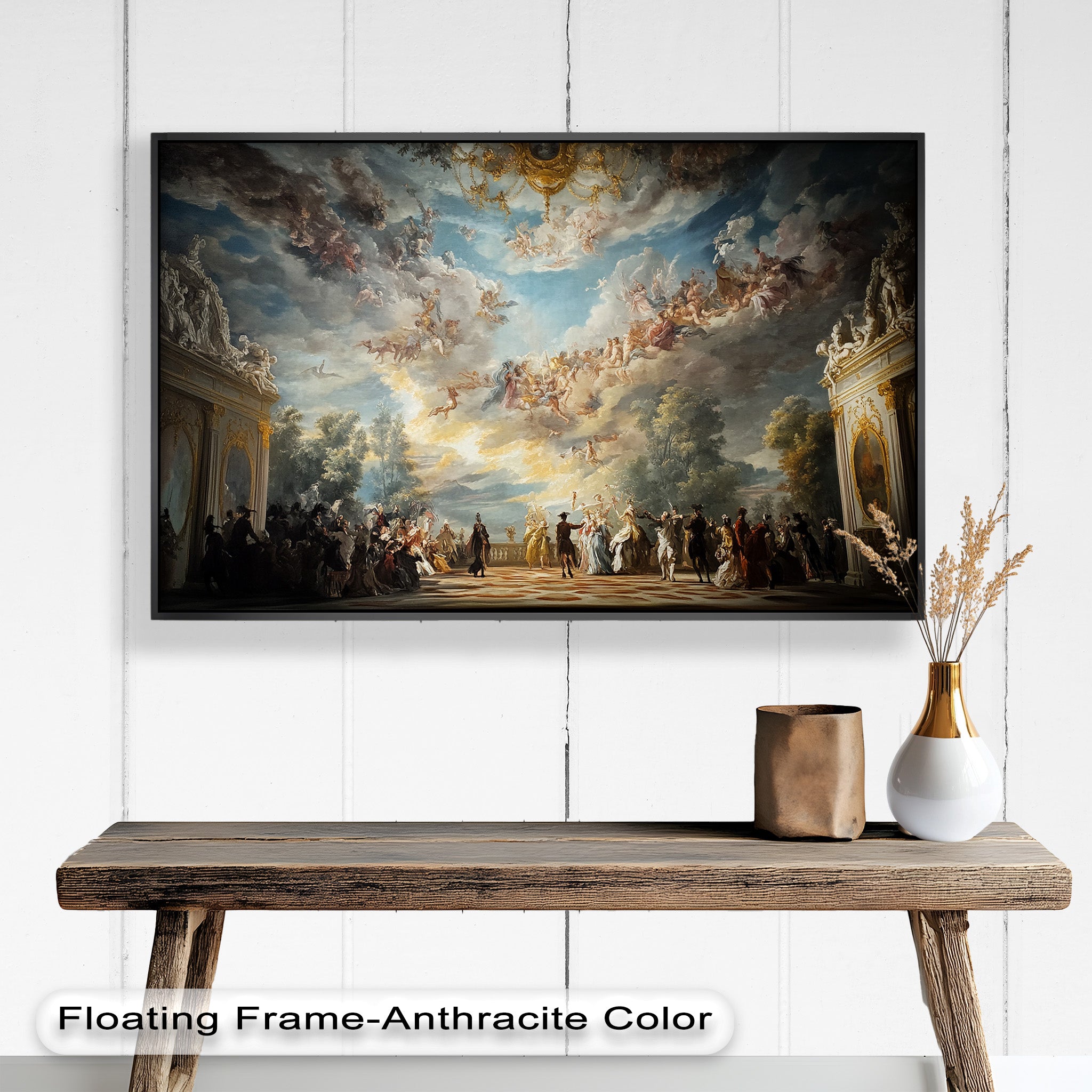 Baroque Heaven - Grand Ballroom Oil Painting | Classic Artwork for Home Decor, Office & Gallery | Perfect for Living Room, Dining Area & Wall Display