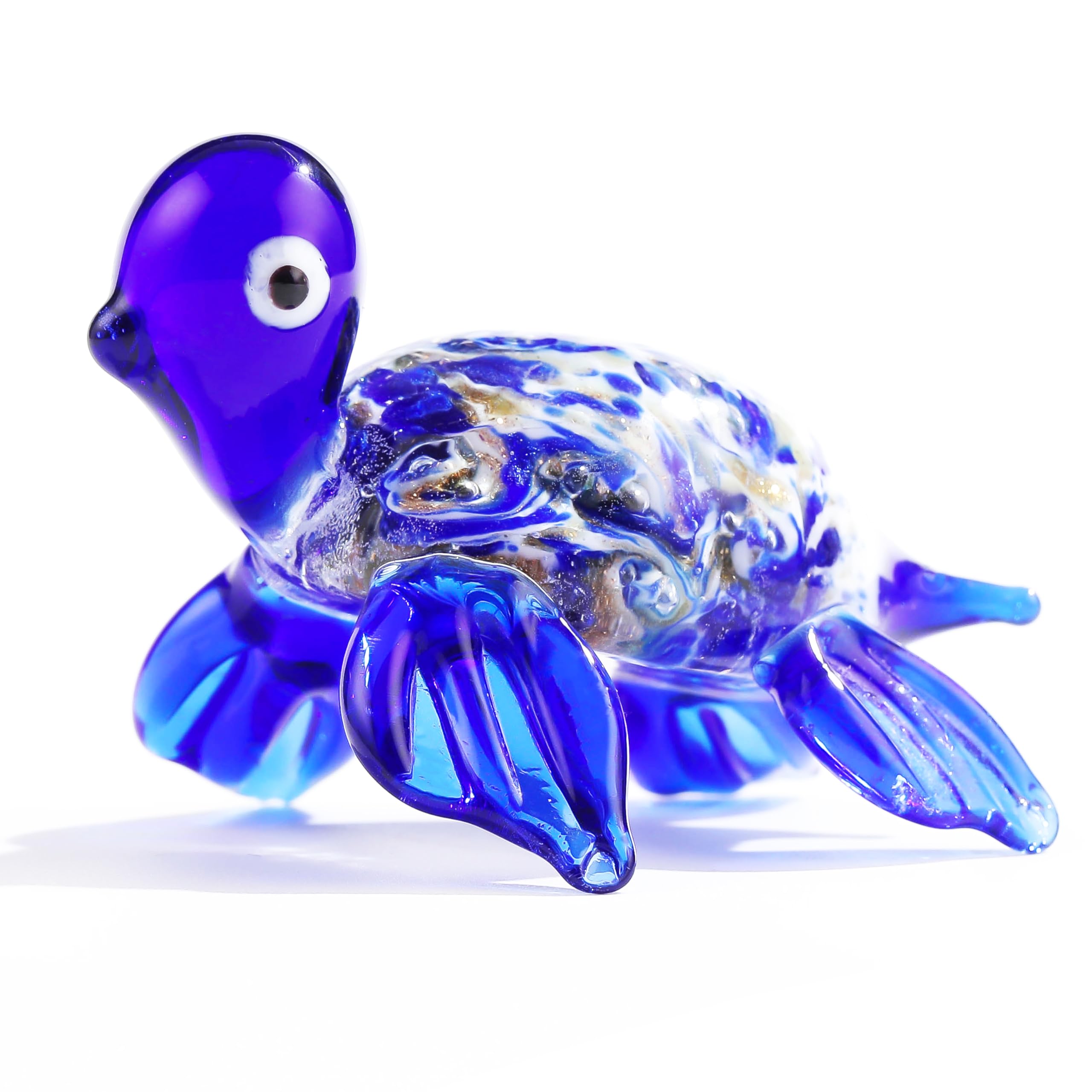 Hand Blown Glass Sea Turtle Paperweight - Crystal Glass Turtle Decor for Aquarium, Office Desk & Home Decor | Unique Gift for Women & Ocean Lovers | Perfect for Beach House, Zen Garden & Meditation Space