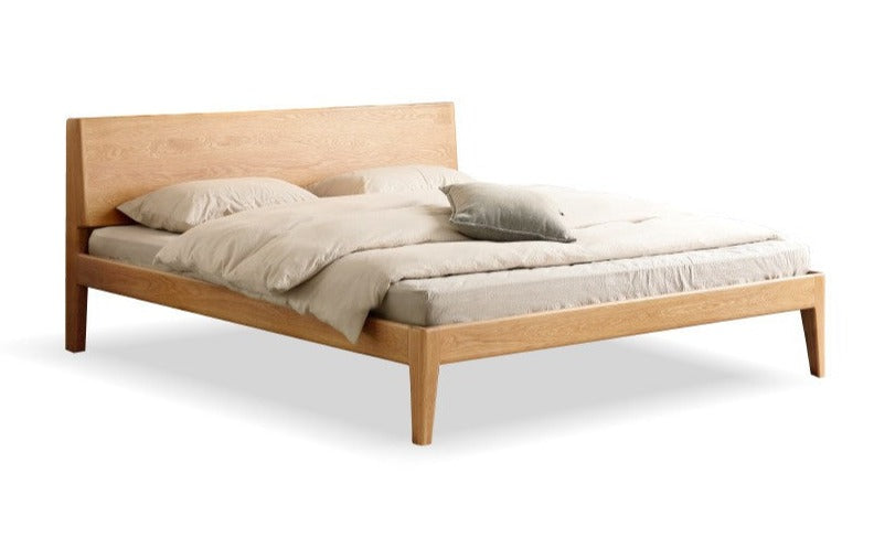 Solid Oak Wood LED Bed Frame with Built-in Lighting - Perfect for Modern Bedrooms, Guest Rooms, and Cozy Home Decor