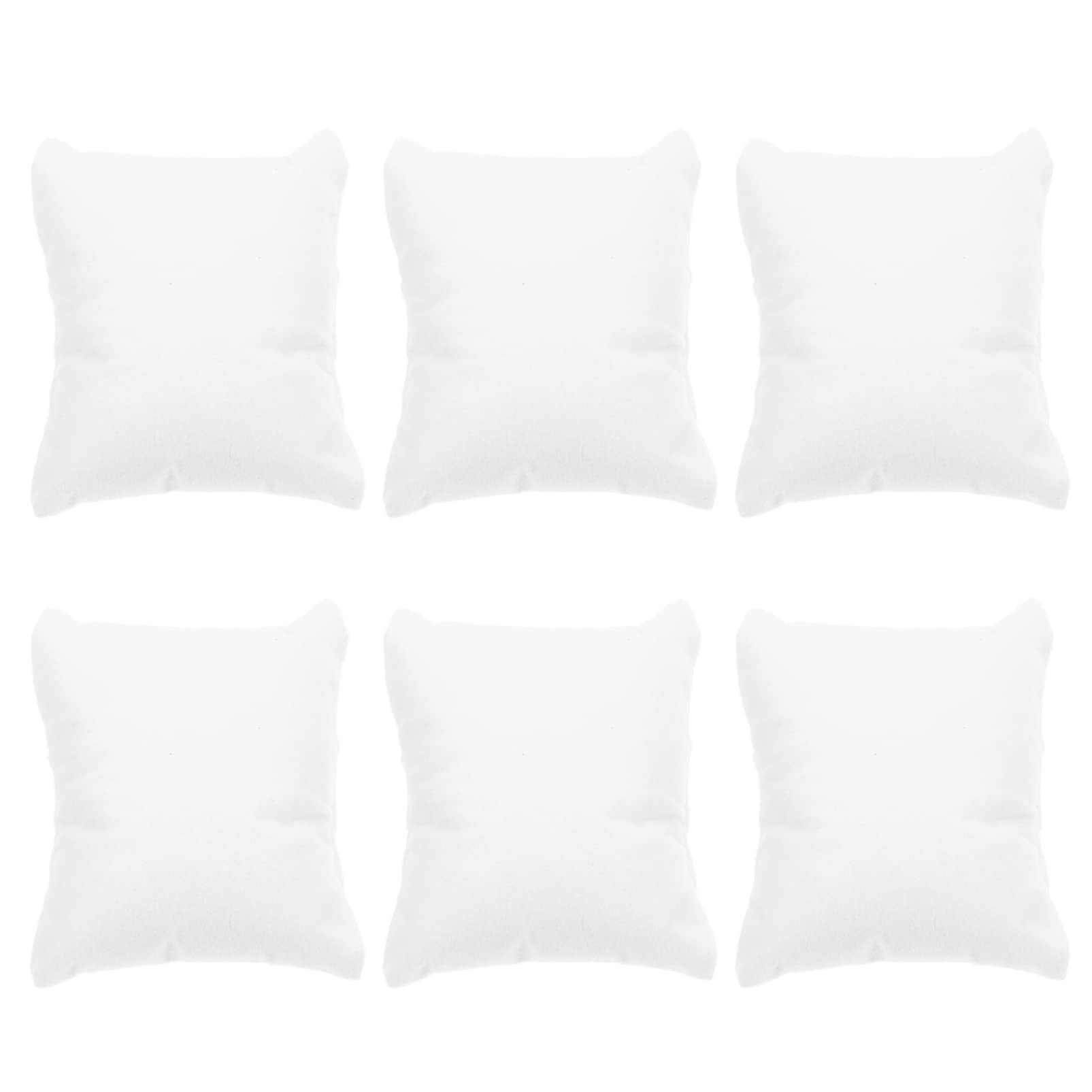 Obuyke 6-Piece White Watch Pillow Set - Jewelry Display Pillows for Bracelets, Bangles & Watches | Perfect for Retail Stores, Jewelry Shops & Watch Collections