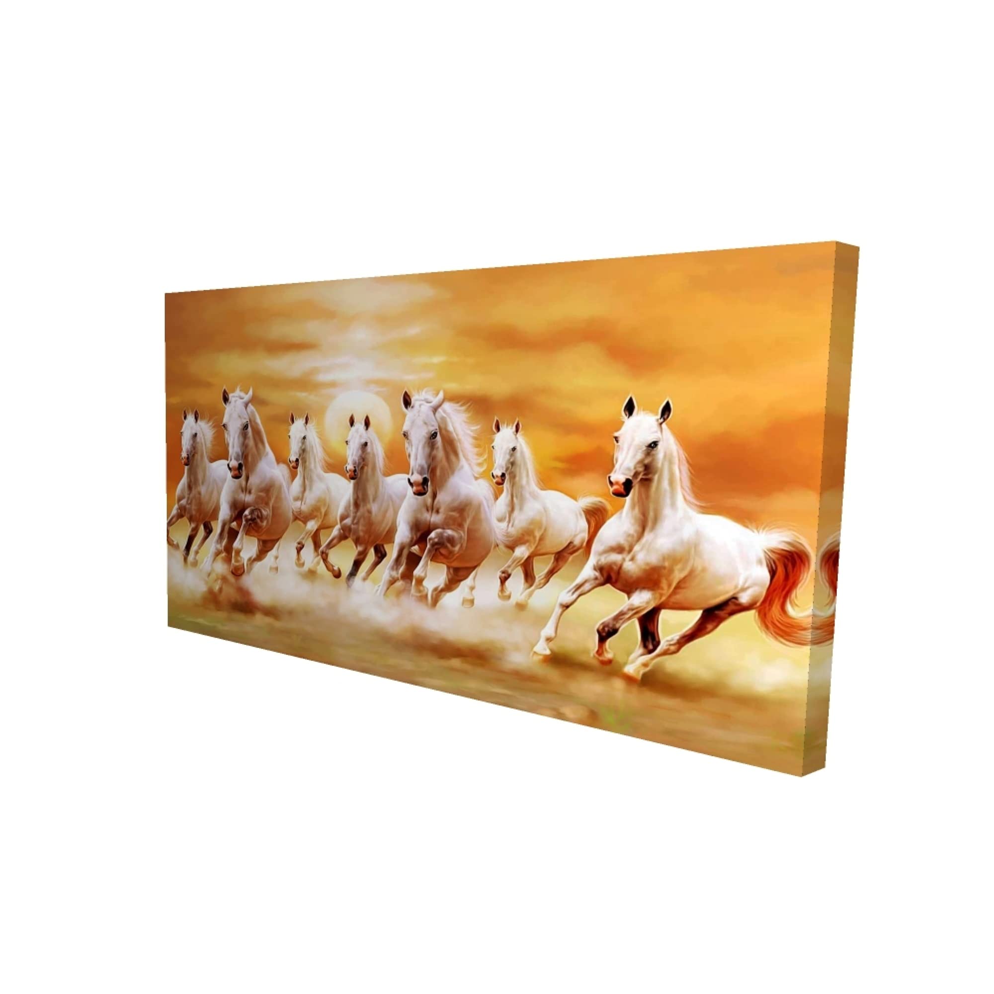 Seven Horses Canvas Wall Art Print by Begin Edition - Elegant Home Decor for Living Room, Bedroom & Office