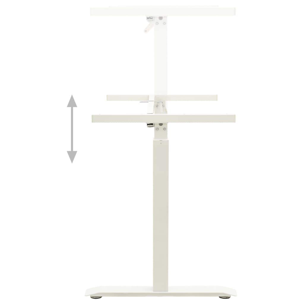 CHARMMA Manual Height Adjustable Standing Desk Frame - Hand Crank Adjustable Workstation for Home Office (White) - Perfect for Remote Work, Study & Ergonomic Workspace Setup